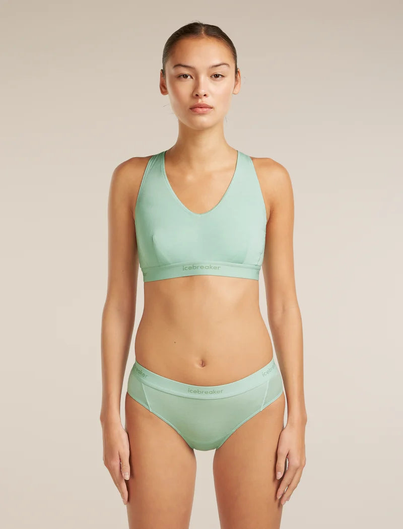 Icebreaker Womens Merino Blend 125 Cool-Lite Sprite Racerback Bra Mint