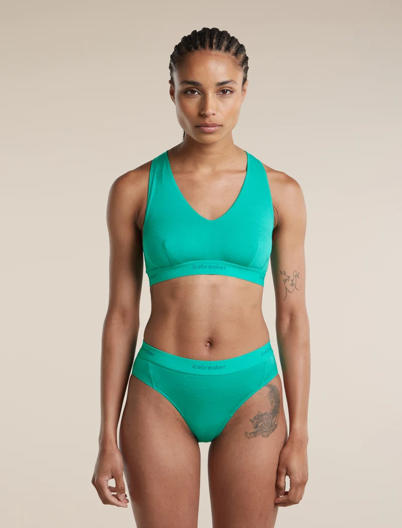 Icebreaker Womens Merino Blend 125 Cool-Lite Sprite Racerback Bra Fresh