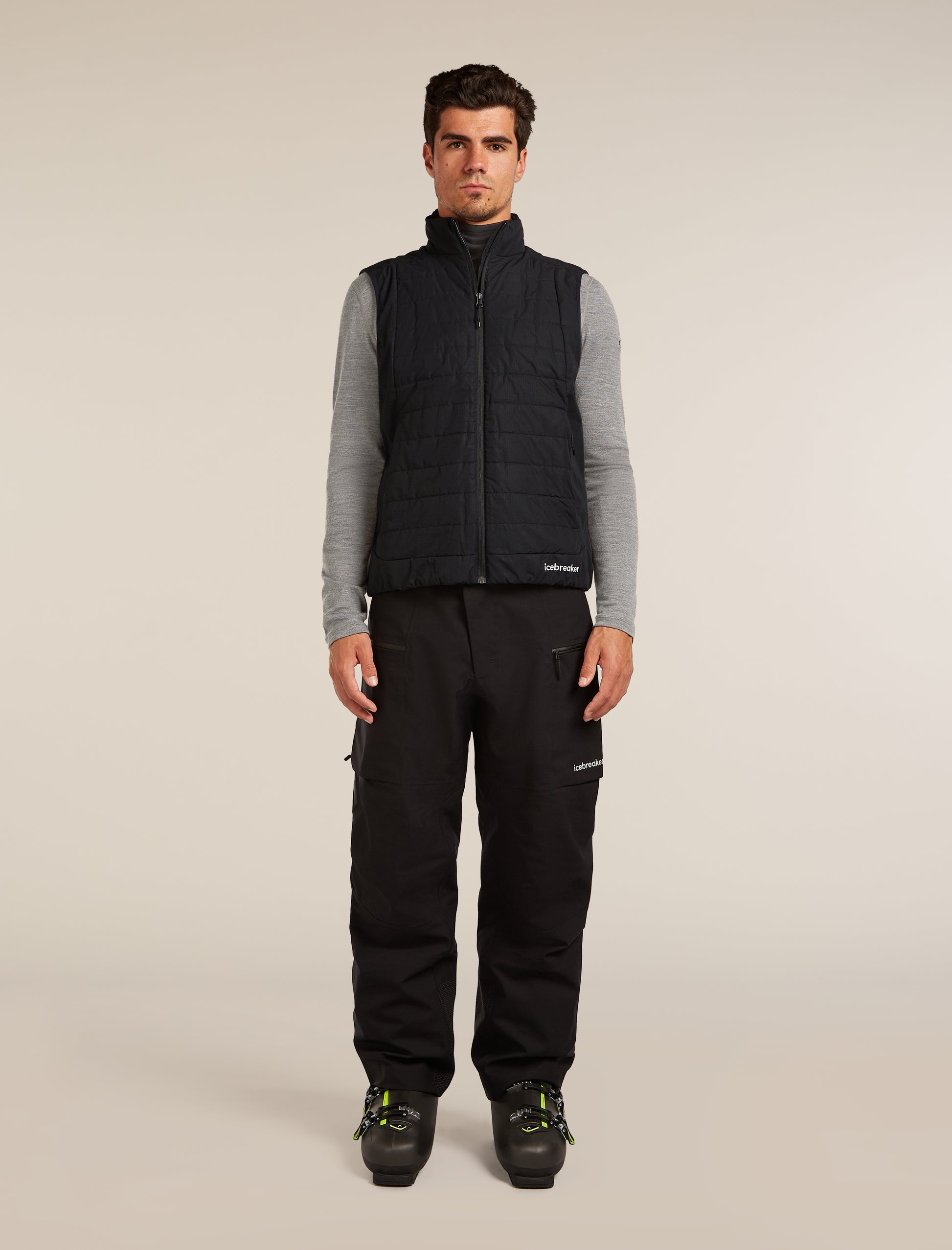 Icebreaker Mens 1360 MerinoLoft Vest Large Black