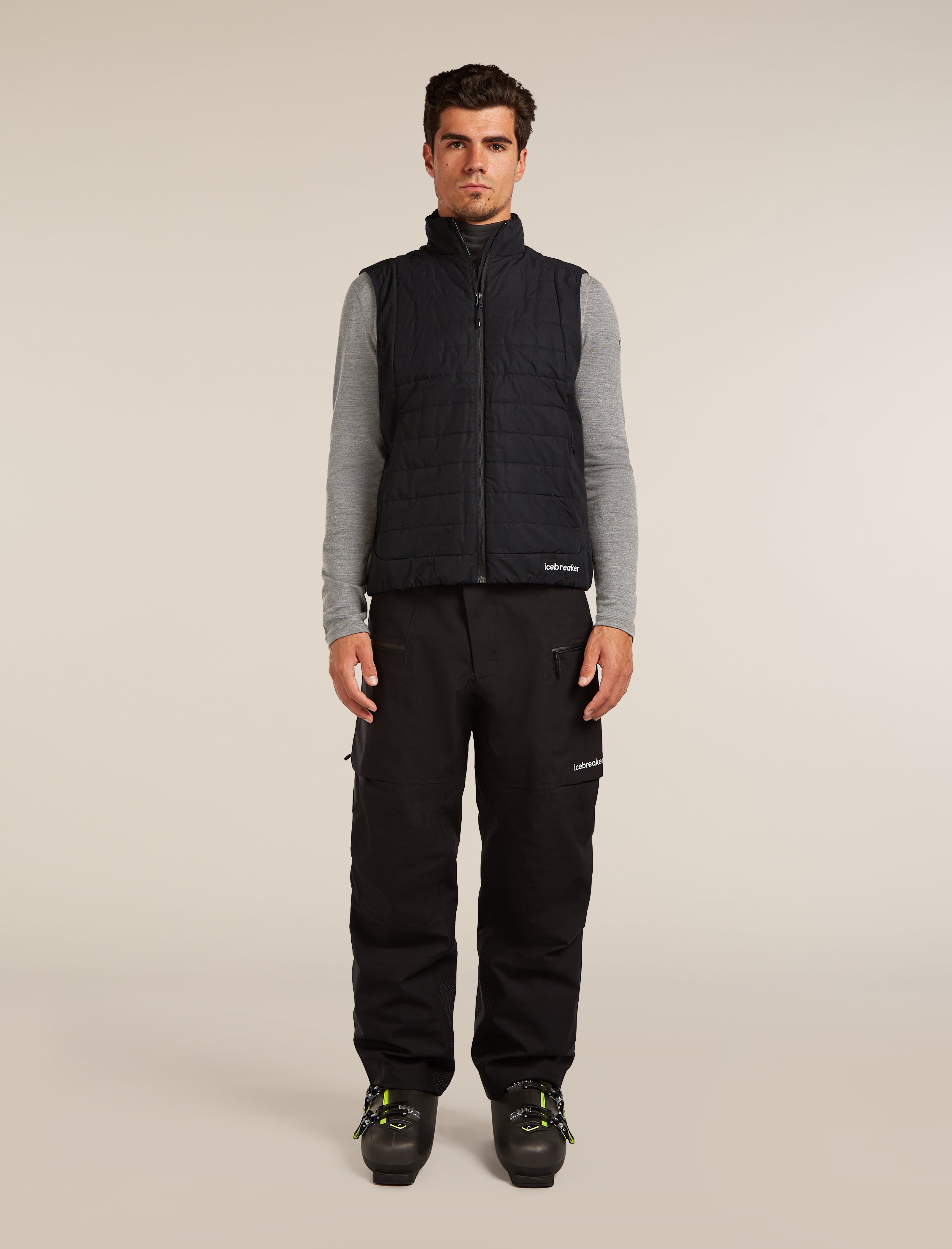 Icebreaker Mens 1360 MerinoLoft Vest Large Black