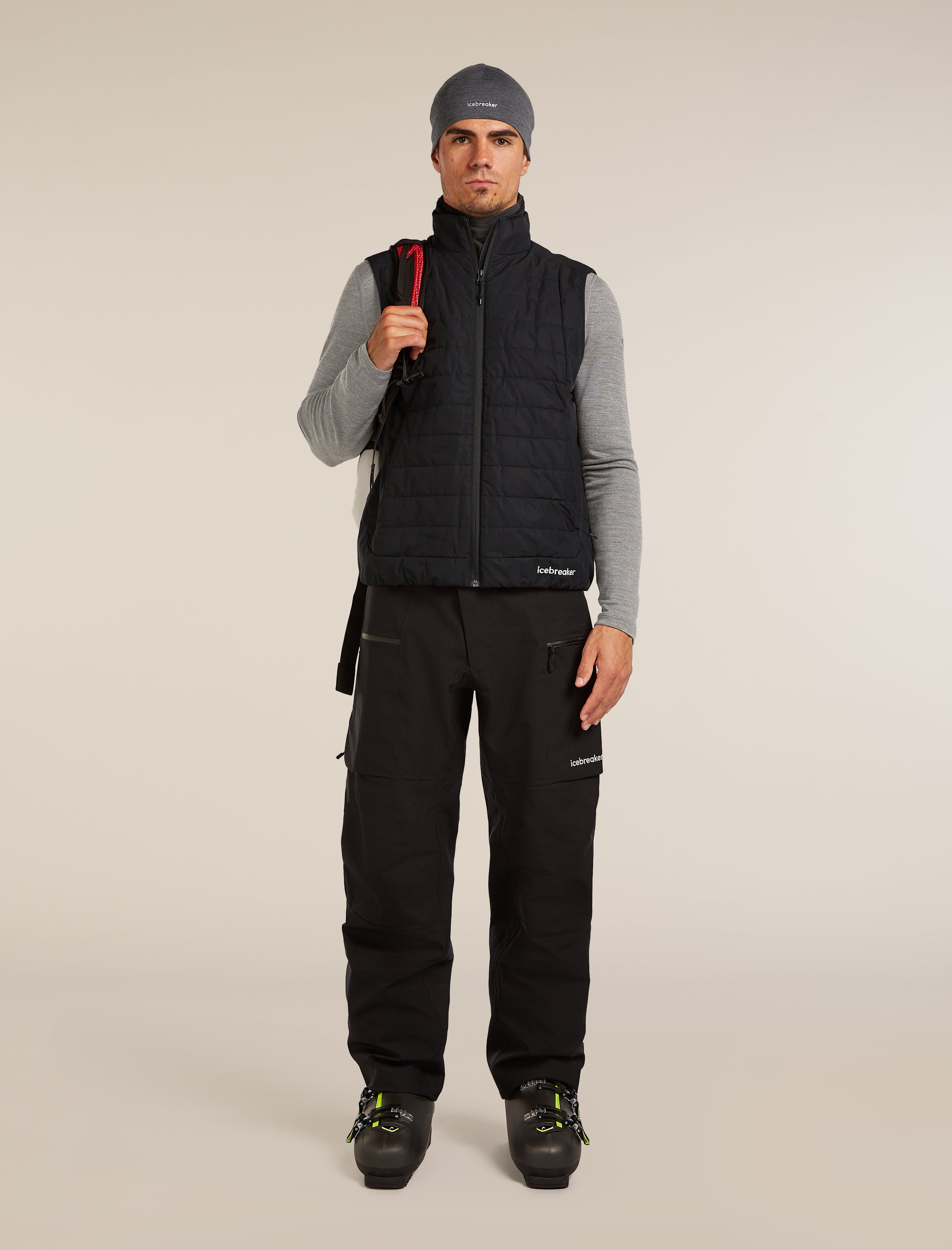 Icebreaker Mens 1360 MerinoLoft Vest Medium Black