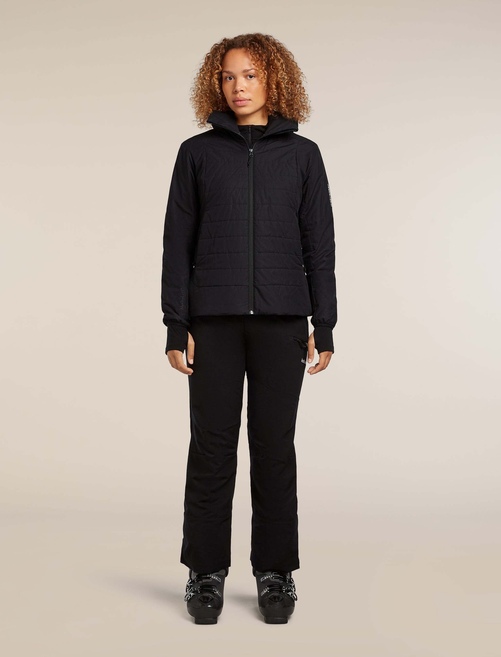 Icebreaker Womens 1360 MerinoLoft Jacket Medium Black