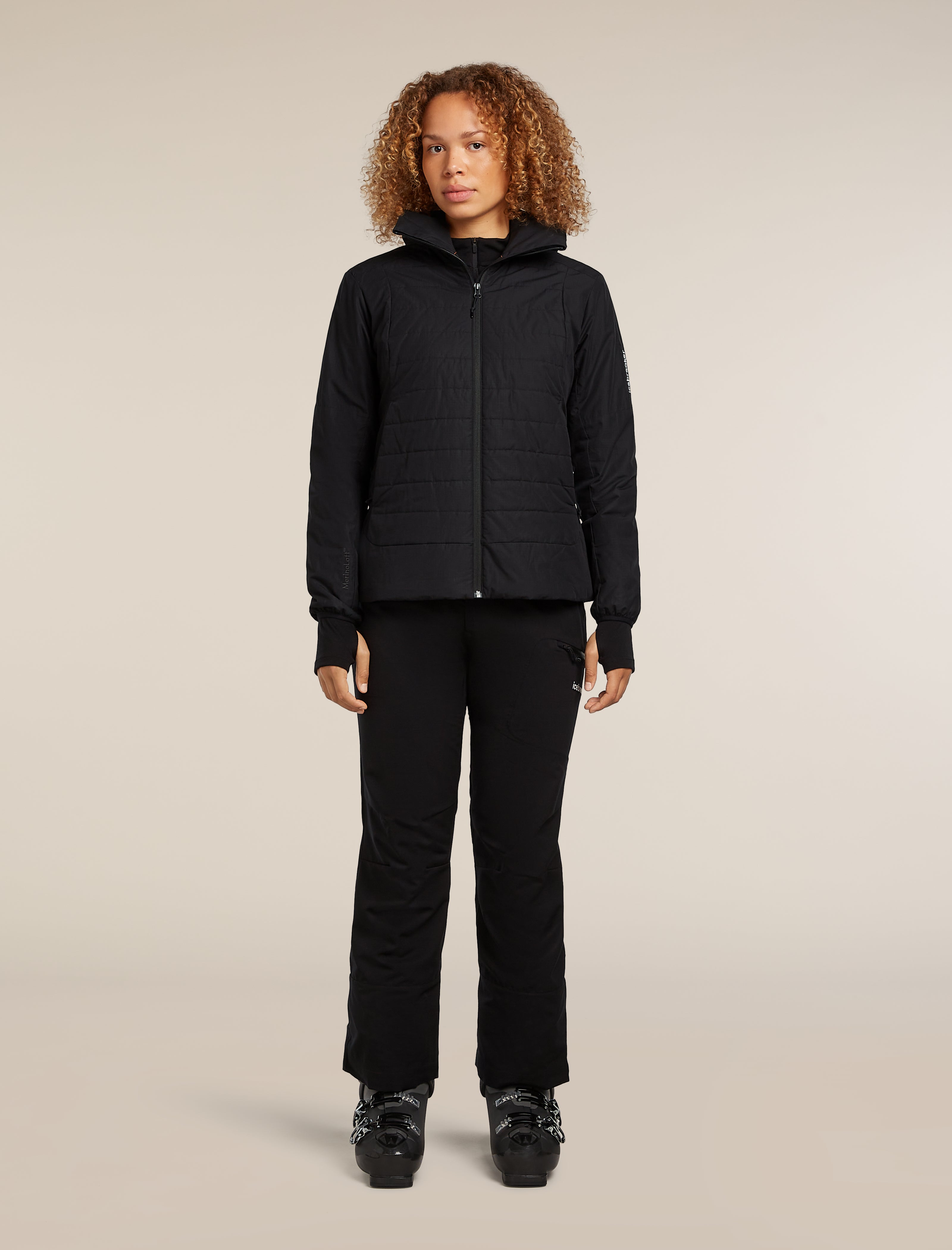 Icebreaker Womens 1360 MerinoLoft Jacket Medium Black
