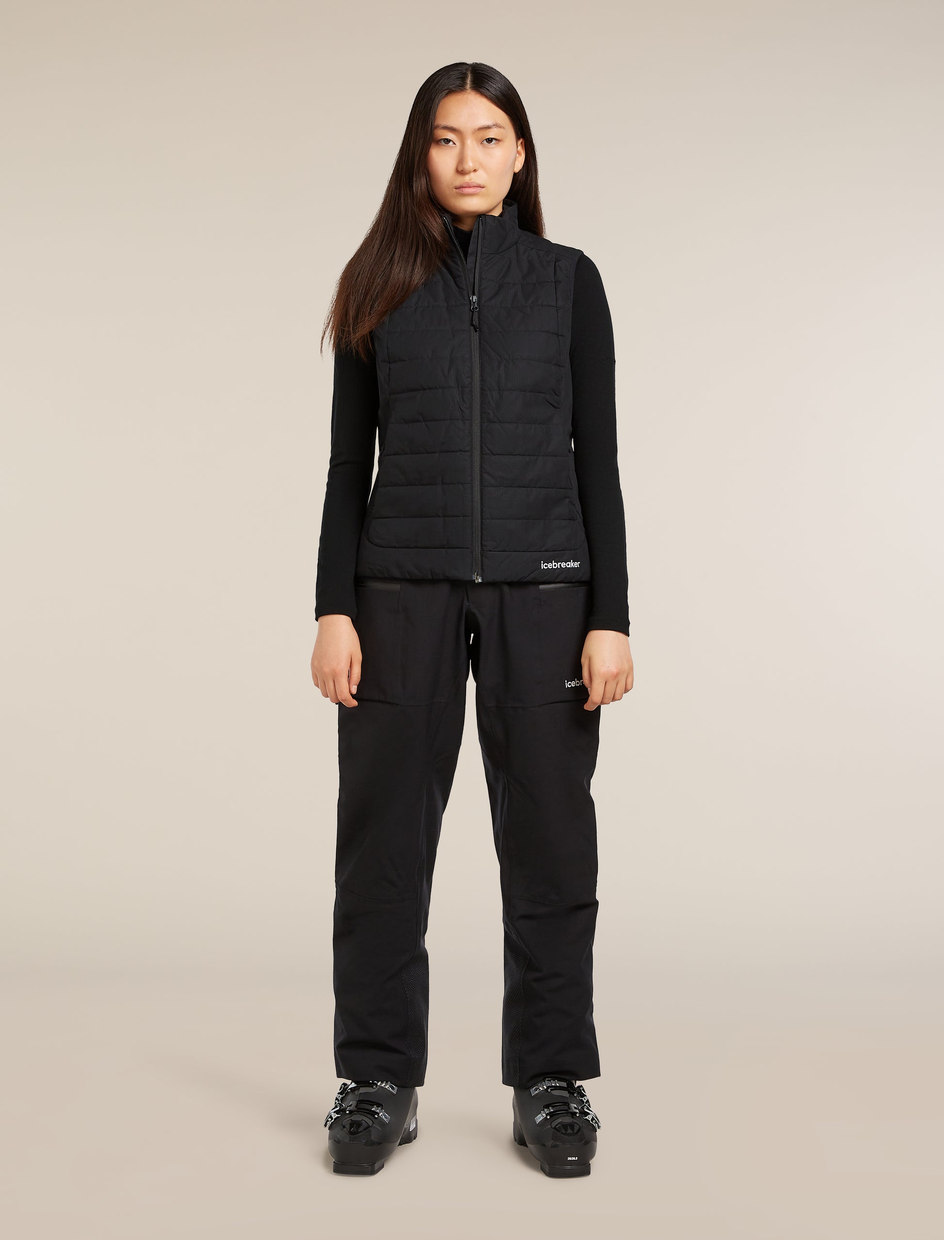 Icebreaker Womens 1360 MerinoLoft Vest Medium Black
