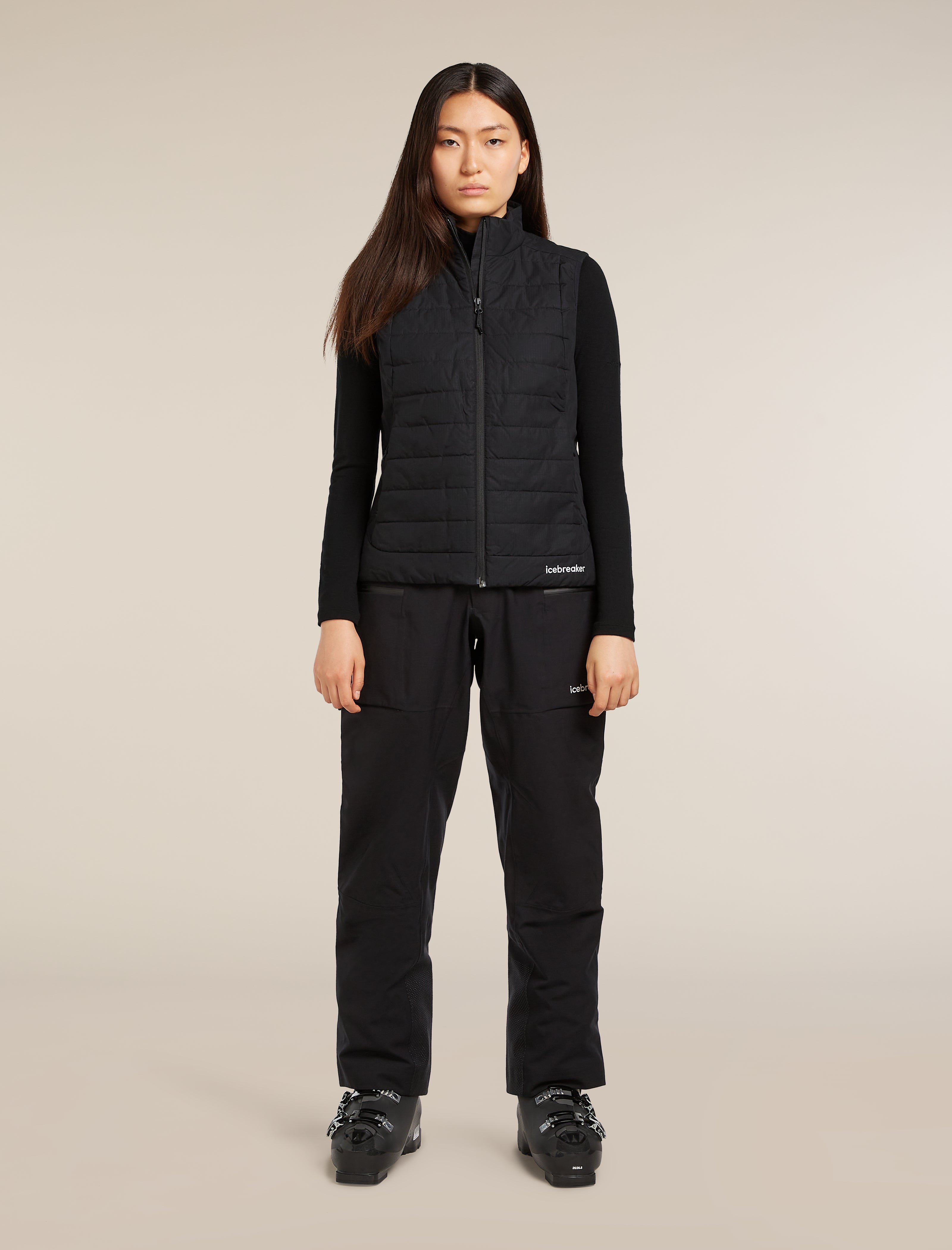 Icebreaker Womens 1360 MerinoLoft Vest Medium Black