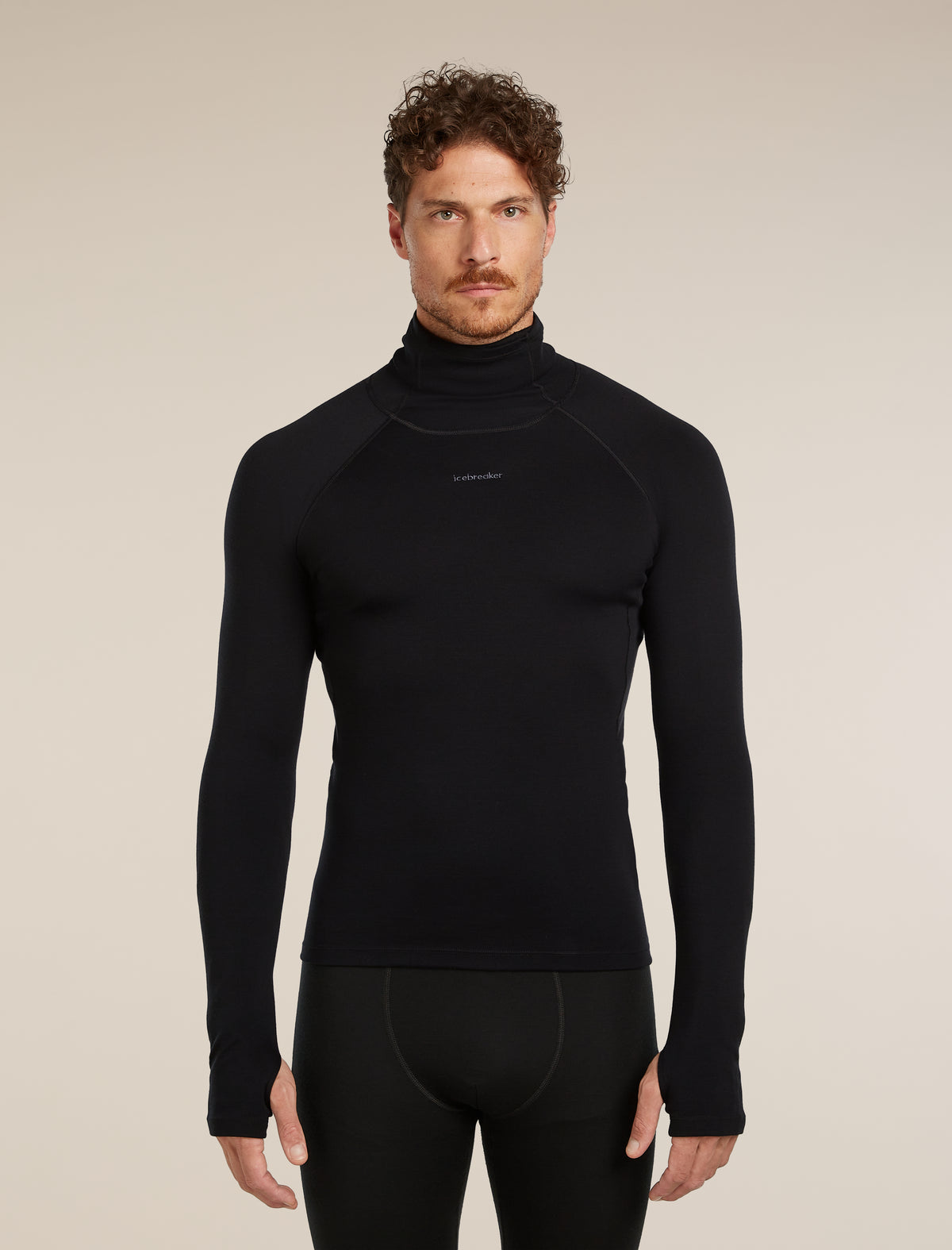 Icebreaker Mens 300 MerinoFine Polar LS Roll Neck