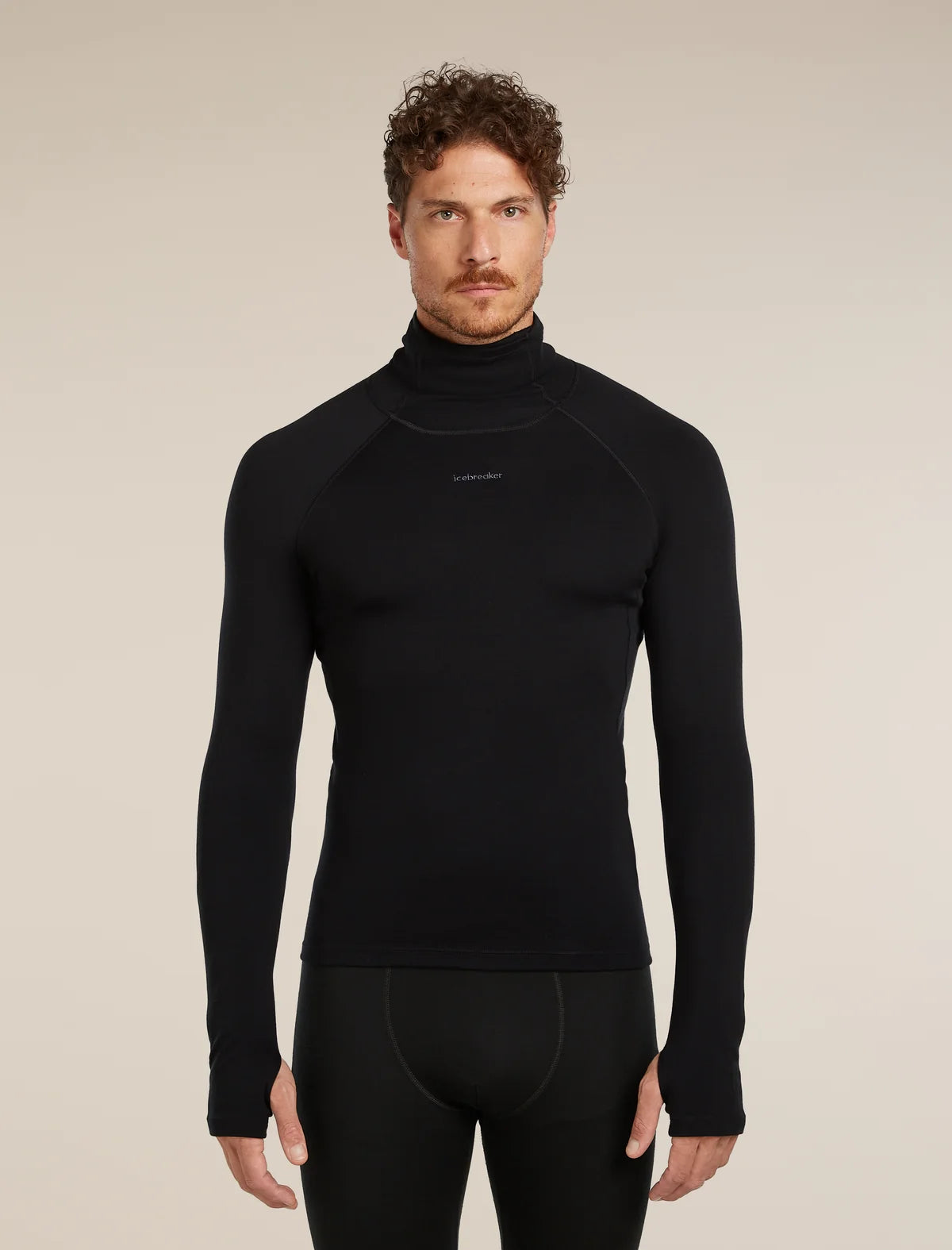 Icebreaker Mens 300 MerinoFine Polar LS Roll Neck