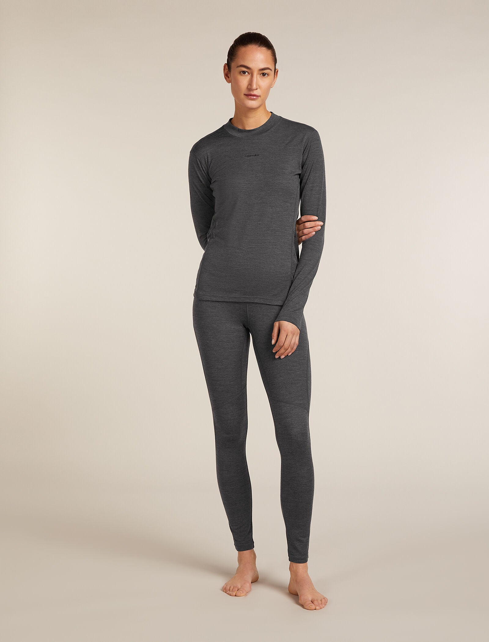 Icebreaker Womens 200 MerinoFine Ace Leggings Medium Jet Hthr