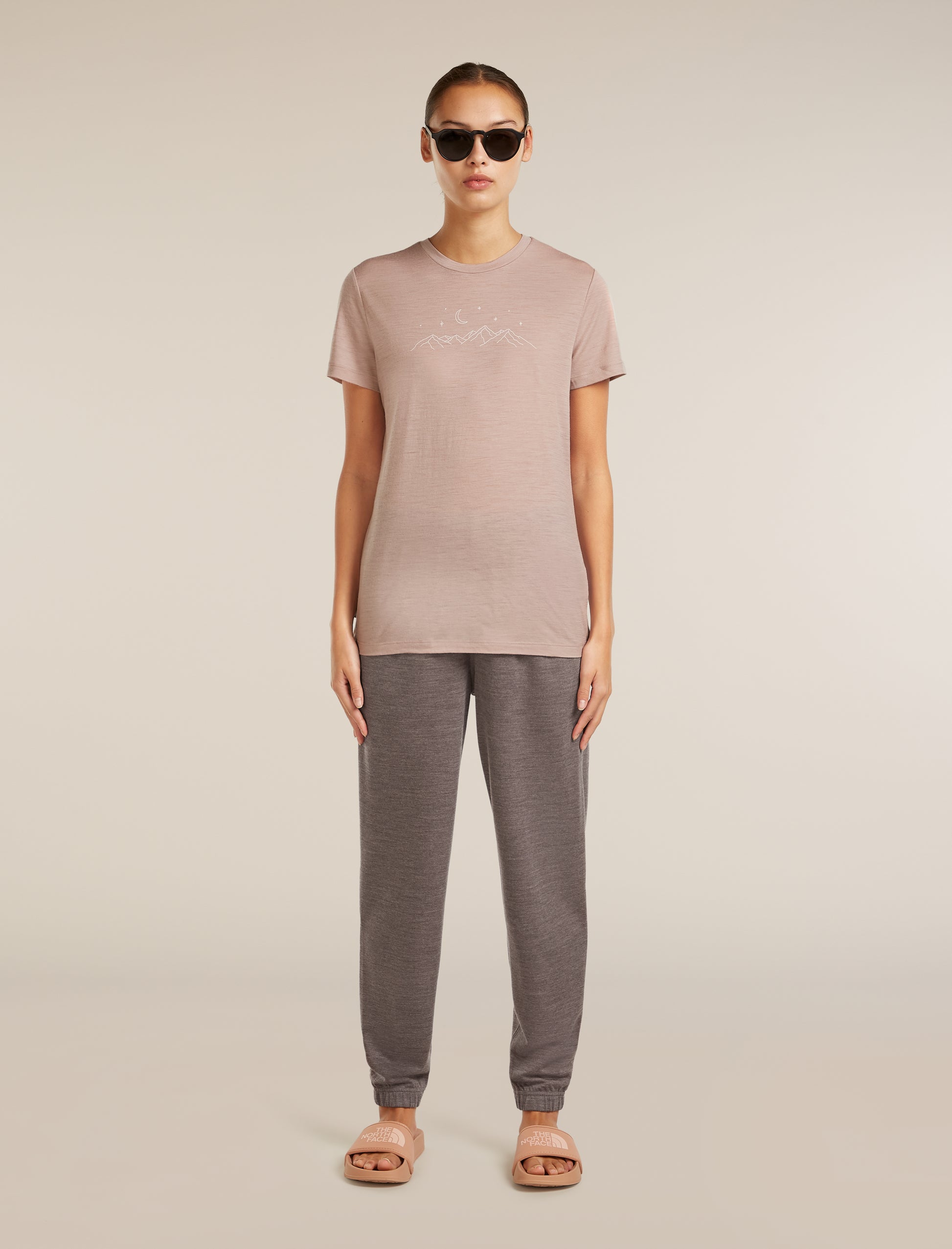 Icebreaker Womens Merino 150 Tech Lite SS Tee Sparkling Stars Medium LICHEN