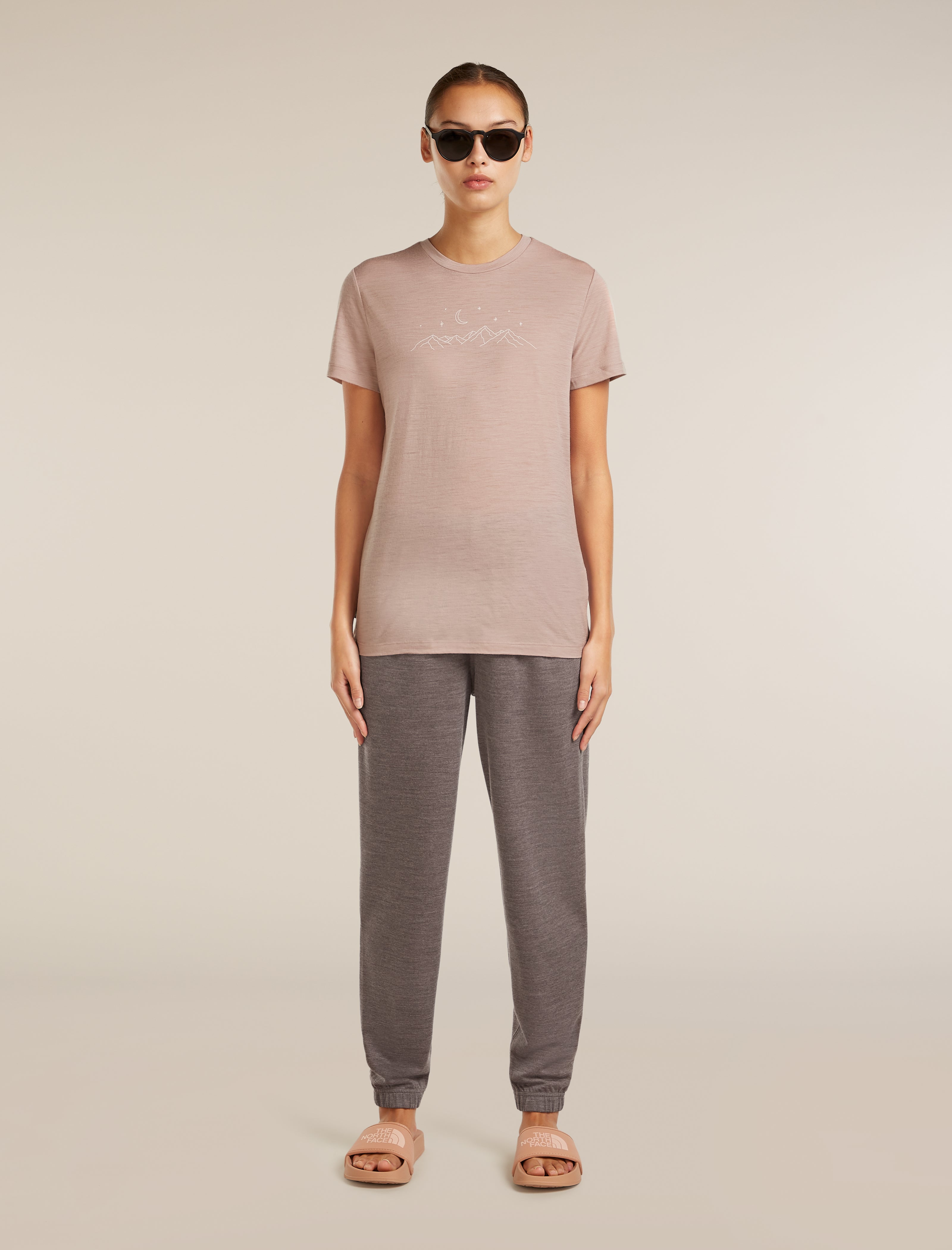 Icebreaker Womens Merino 150 Tech Lite SS Tee Sparkling Stars Medium LICHEN