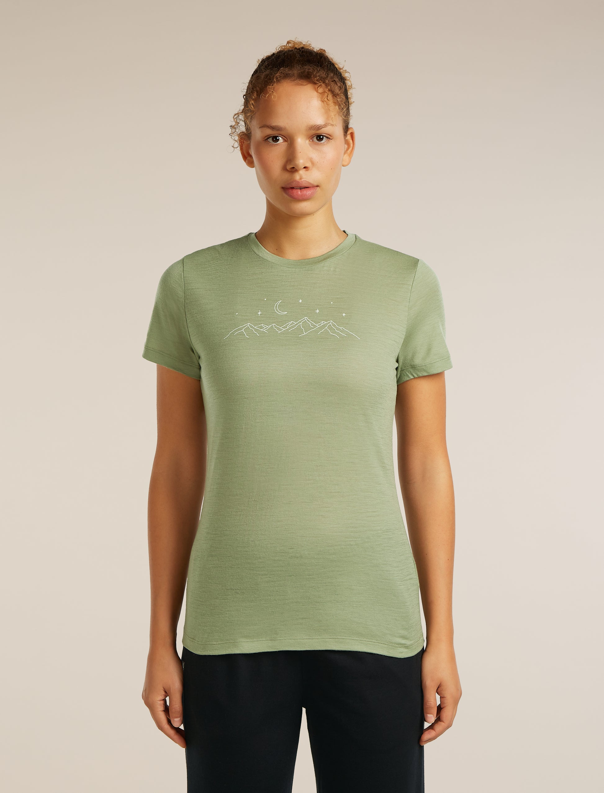 Icebreaker Womens Merino 150 Tech Lite SS Tee Sparkling Stars Medium Pink Quartz