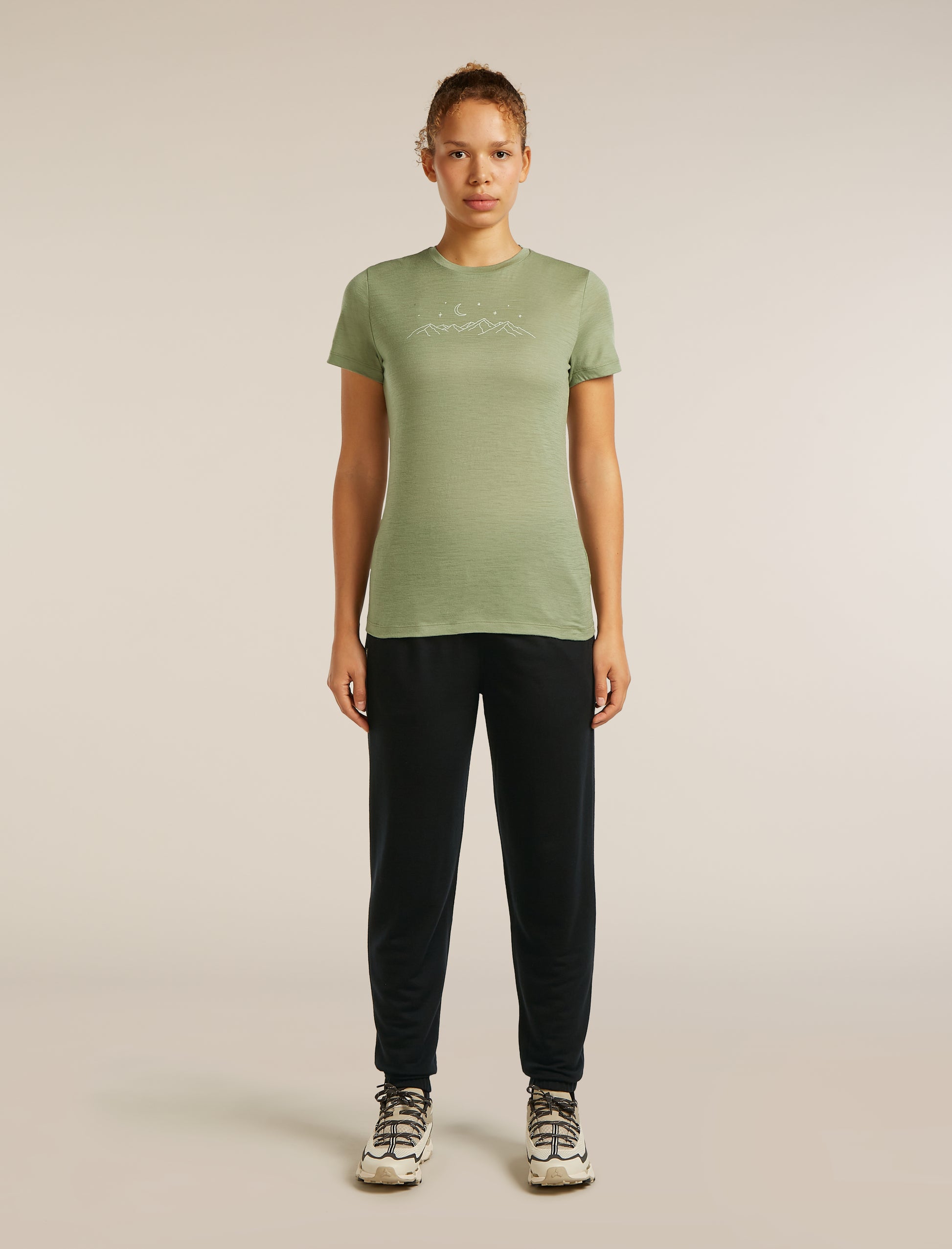 Icebreaker Womens Merino 150 Tech Lite SS Tee Sparkling Stars Small Pink Quartz
