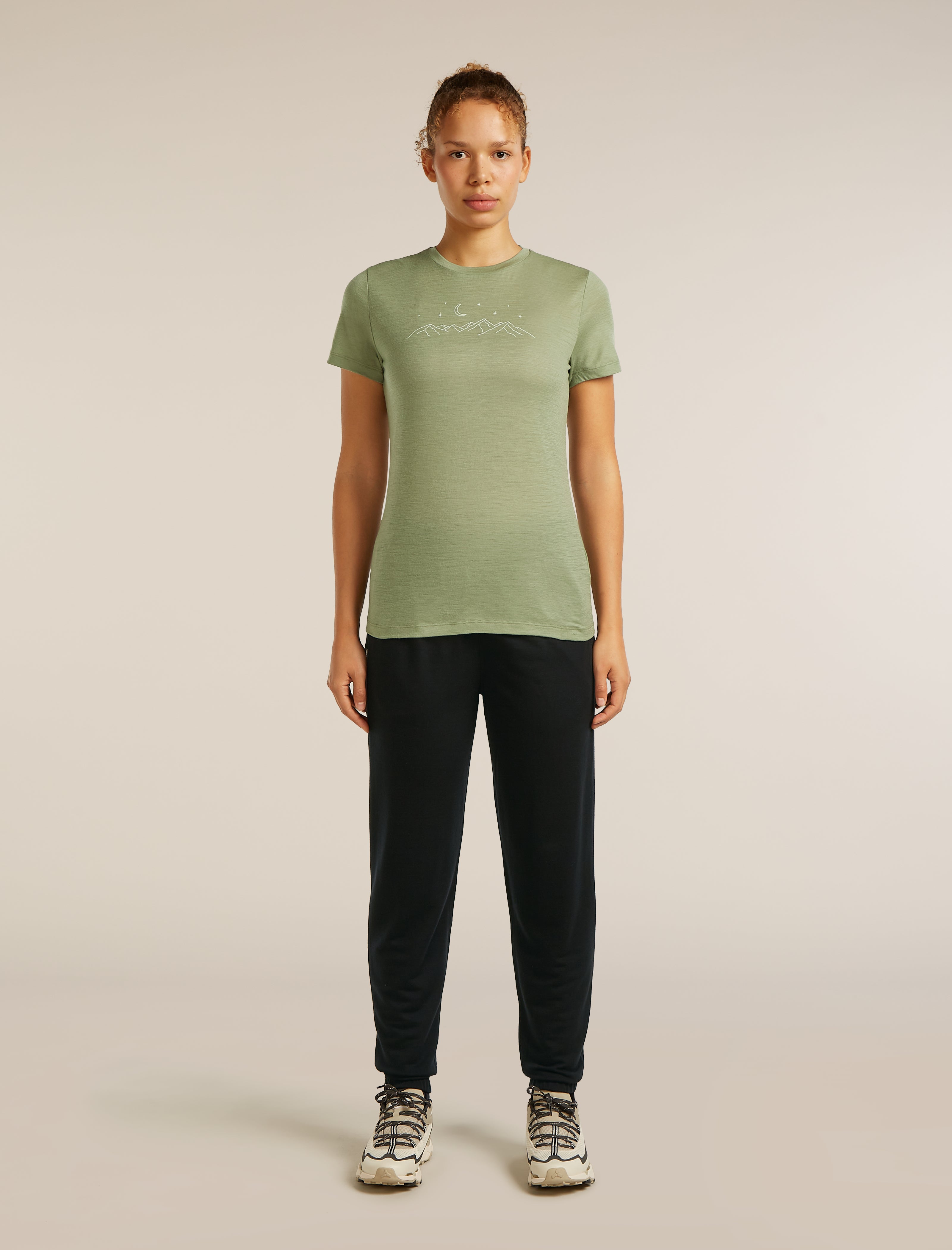 Icebreaker Womens Merino 150 Tech Lite SS Tee Sparkling Stars Small Pink Quartz