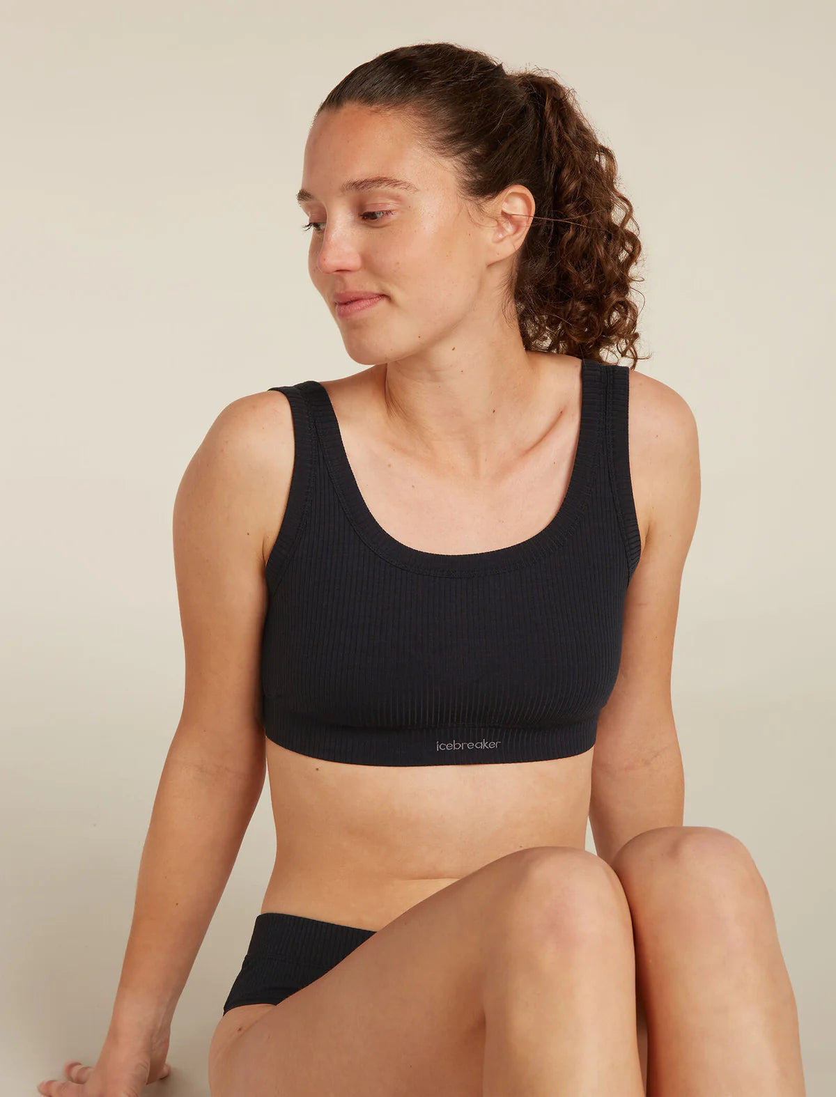 Icebreaker Womens Merino Blend Rib Lotus Bra