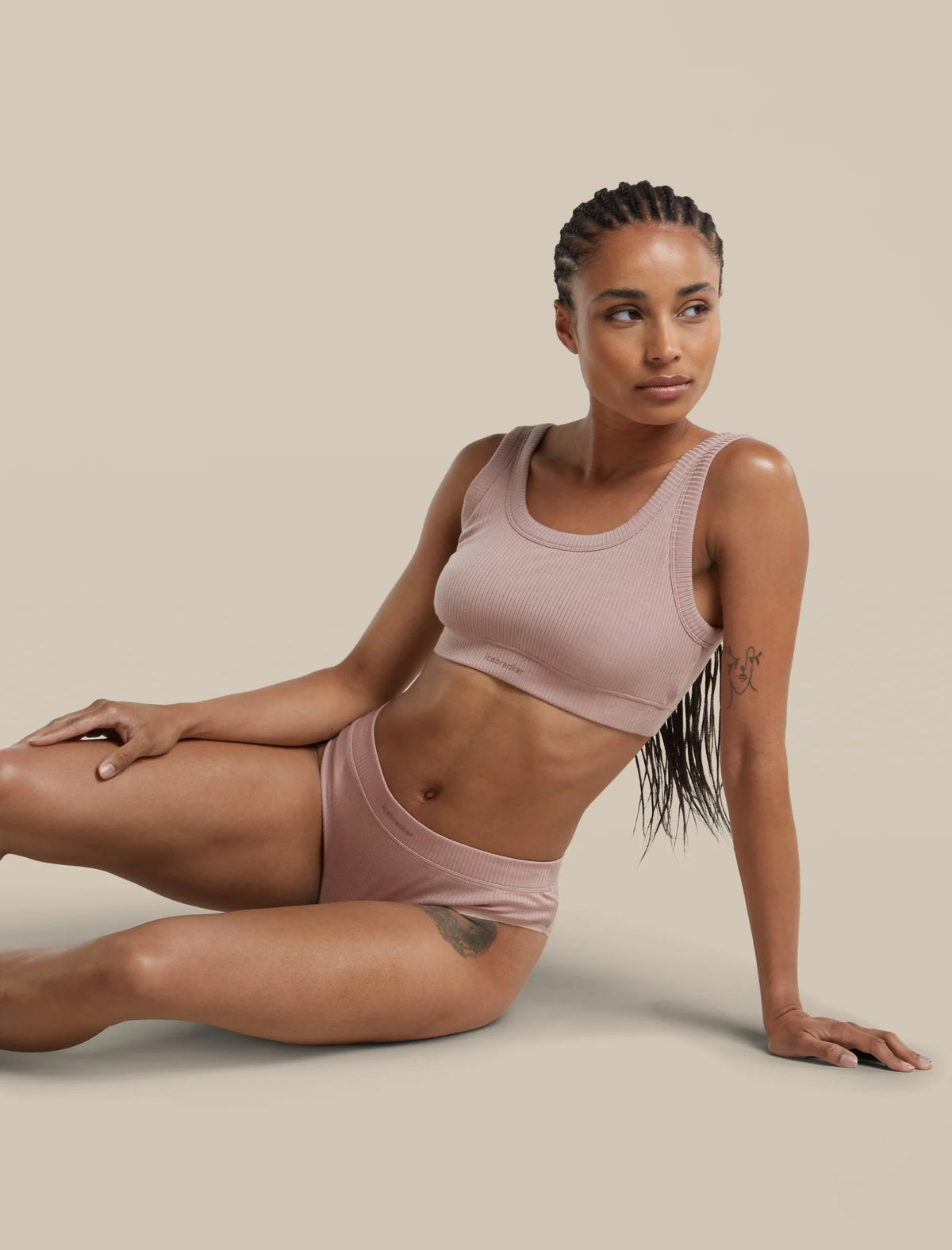 Icebreaker Womens Merino Blend Rib Lotus Bra