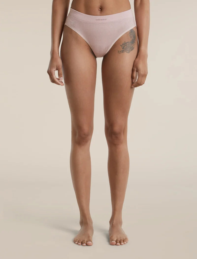 Icebreaker Womens Merino Blend Rib Lotus Hipster Pink Quartz