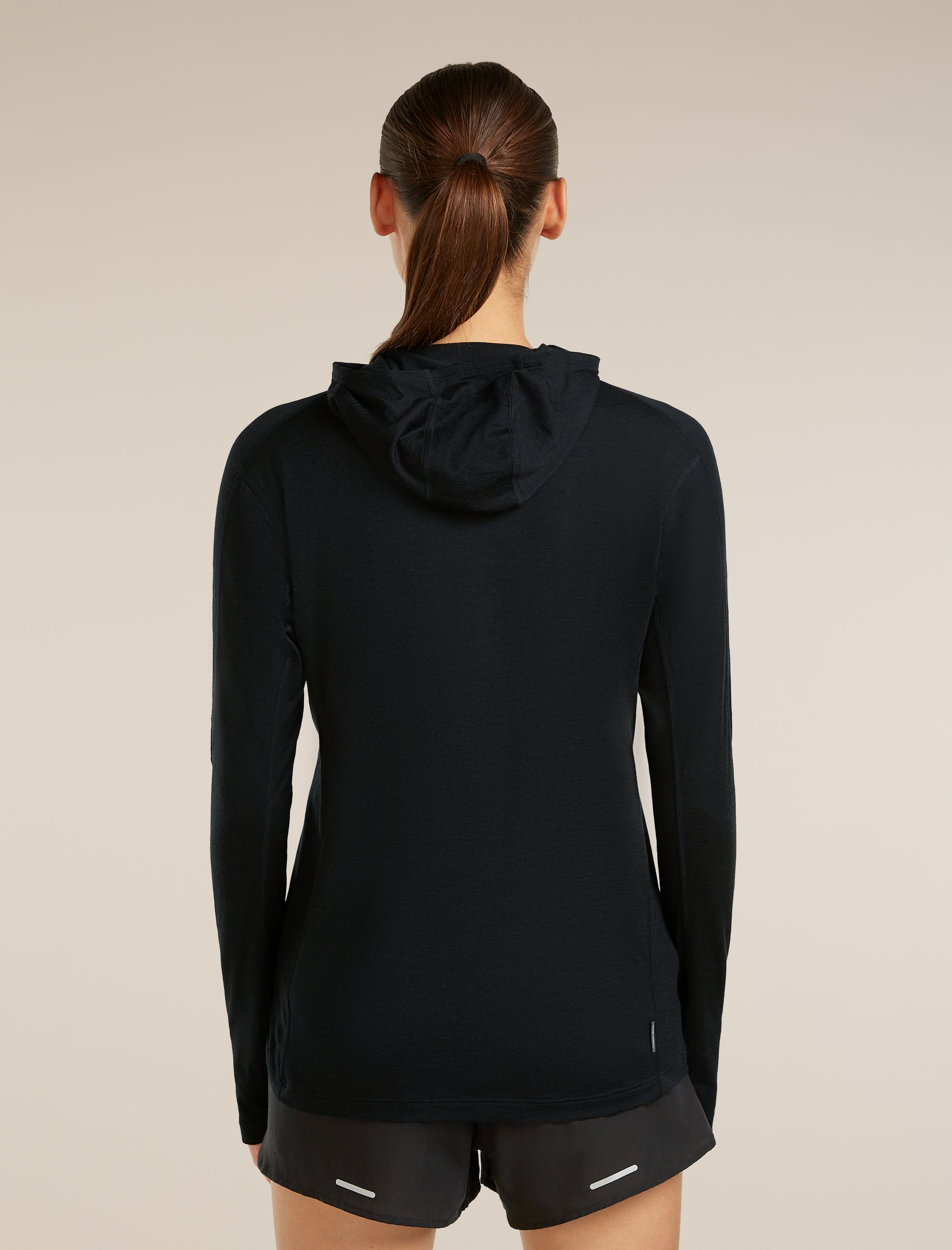 Icebreaker Womens 150 MerinoFine Ace LS Hoodie UPF Large Black