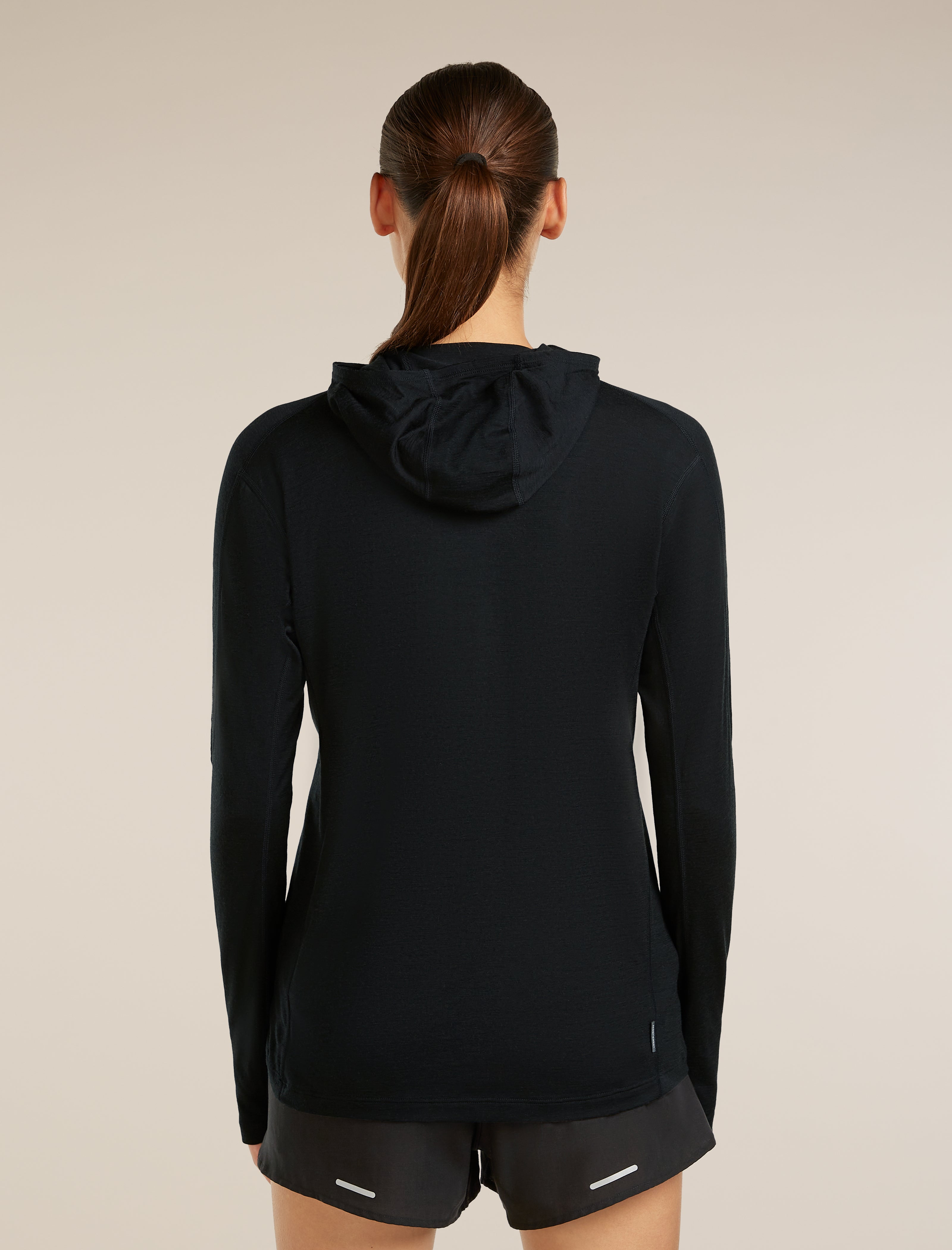 Icebreaker Womens 150 MerinoFine Ace LS Hoodie UPF Large Black