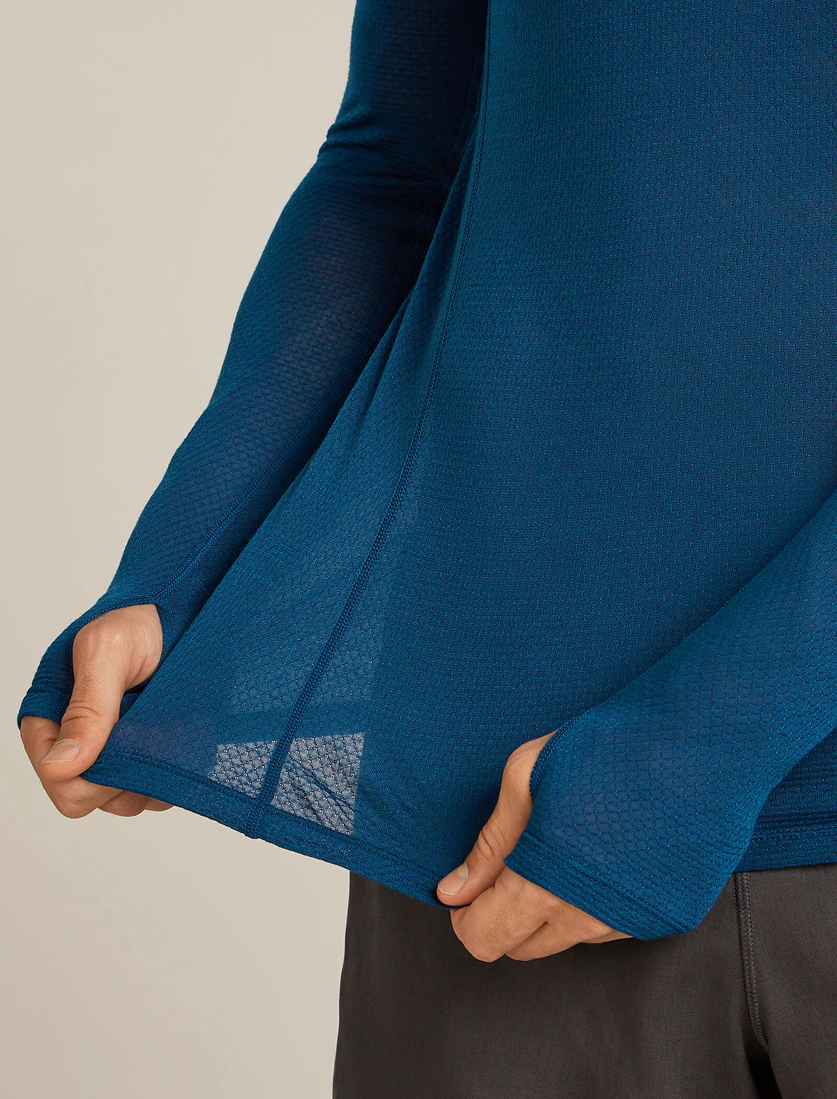 Icebreaker Mens Merino Blend 75 Cool-Lite Featherlight LS Crewe
