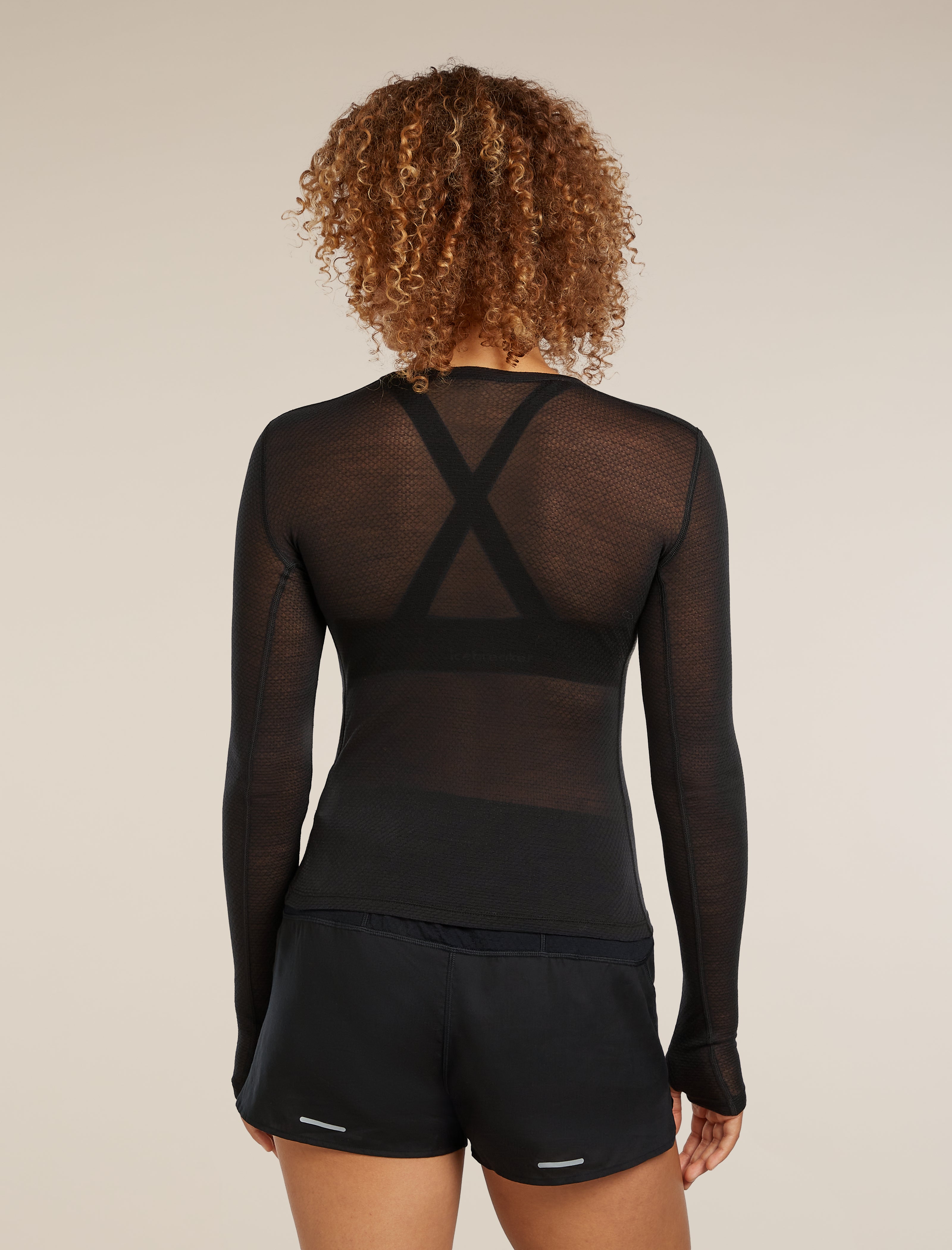 Icebreaker Womens Merino Blend 75 Cool-Lite Featherlight LS Crewe