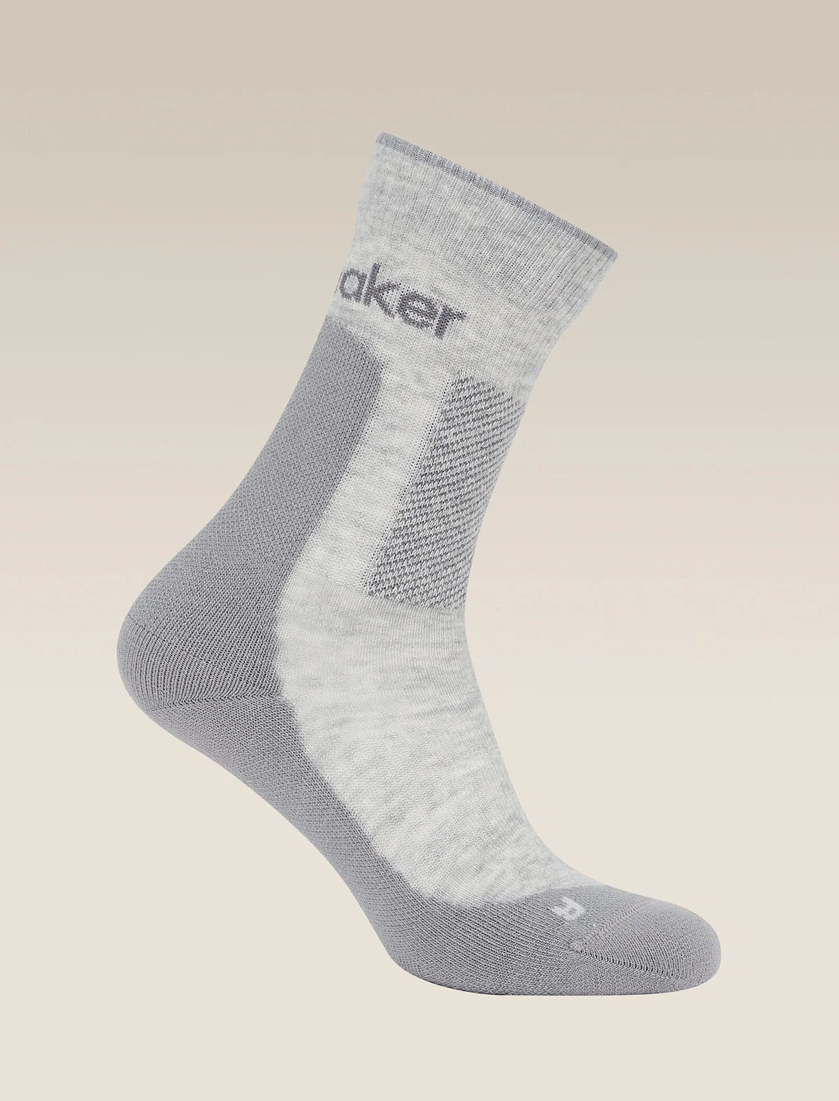 Icebreaker Womens Merino Hike+ Medium Crew Blizzard Hthr Alloy