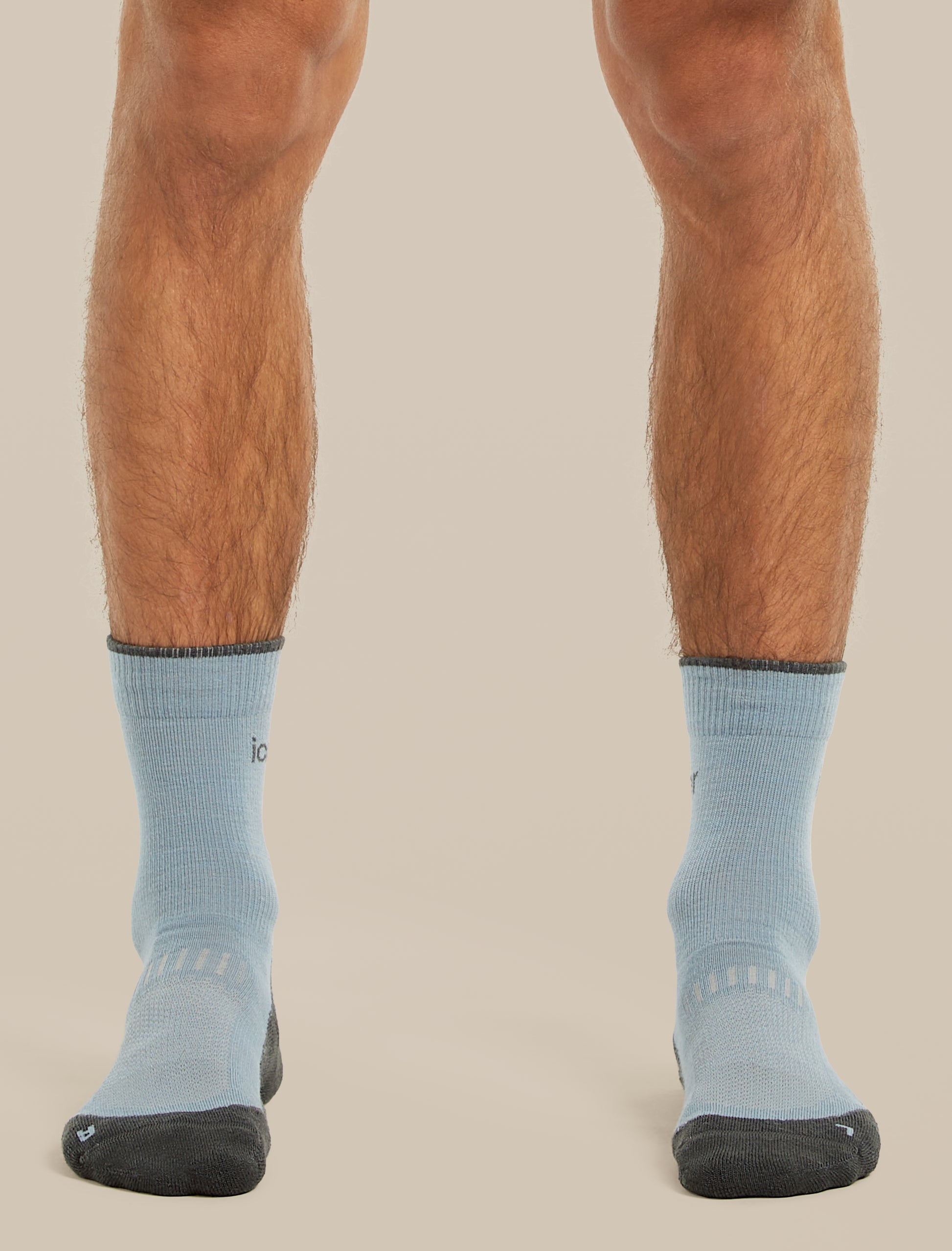 Icebreaker Mens Merino Hike+ Light Crew Large Flint Blue Obsidian