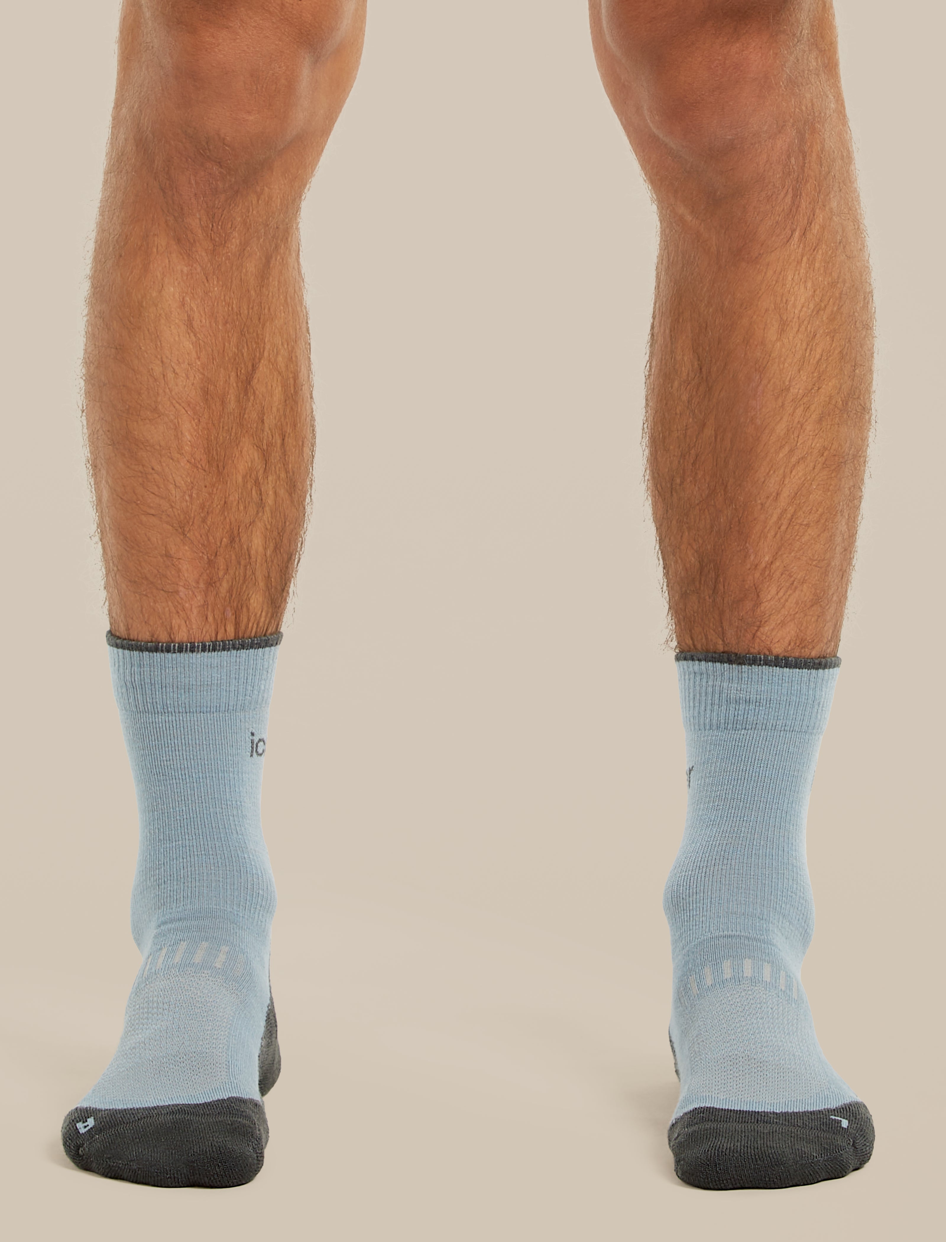 Icebreaker Mens Merino Hike+ Light Crew Large Flint Blue Obsidian