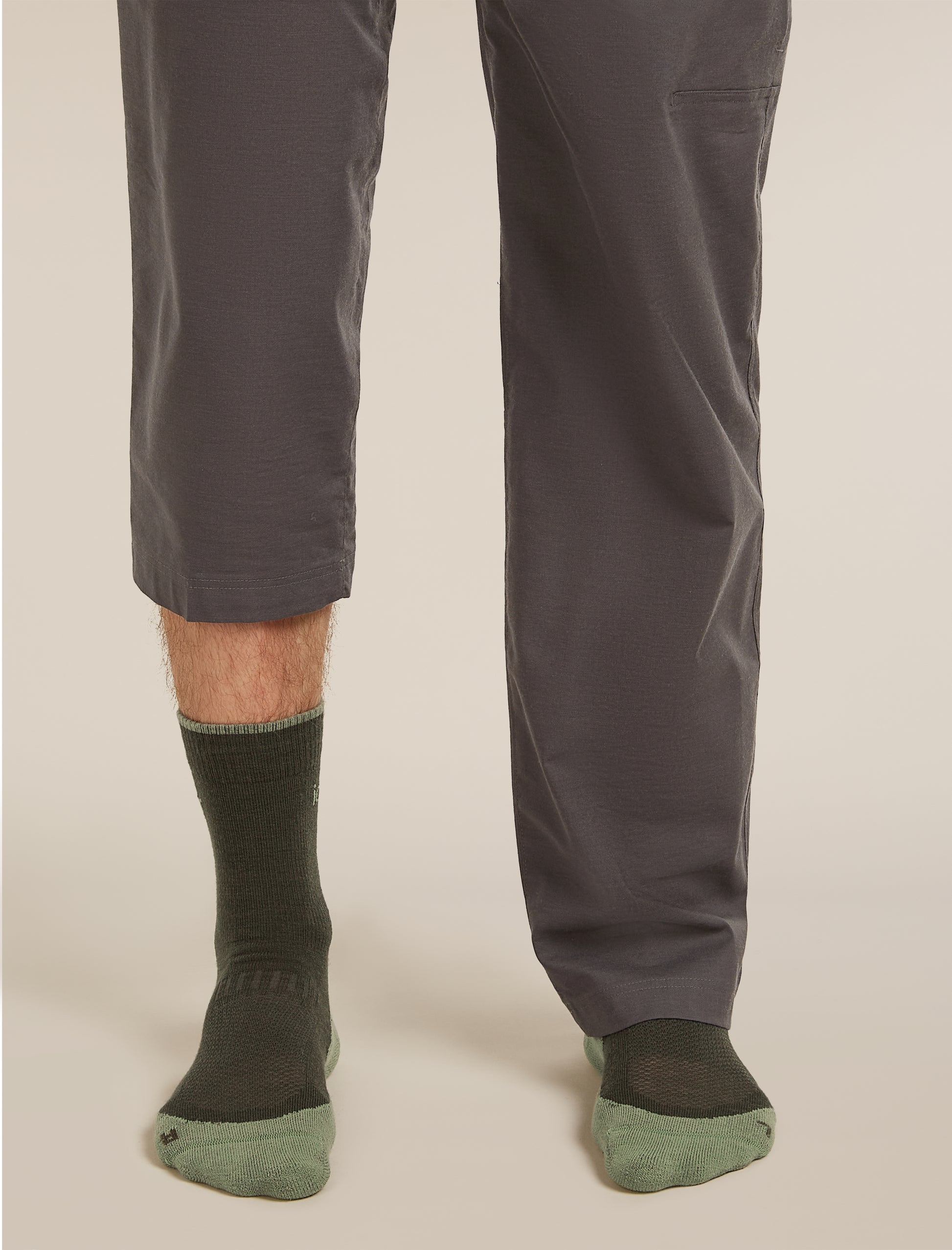Icebreaker Mens Merino Hike+ Light Crew Medium Flint Blue Obsidian