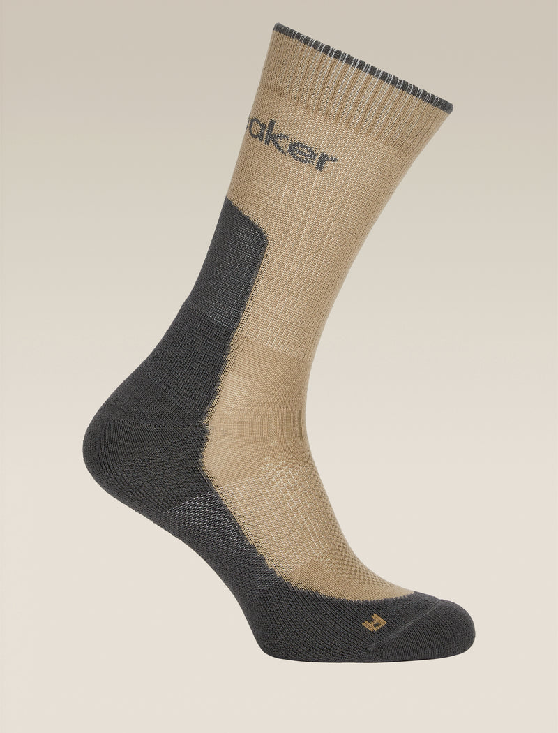 Icebreaker Mens Merino Hike+ Light Crew Cumin Obsidian