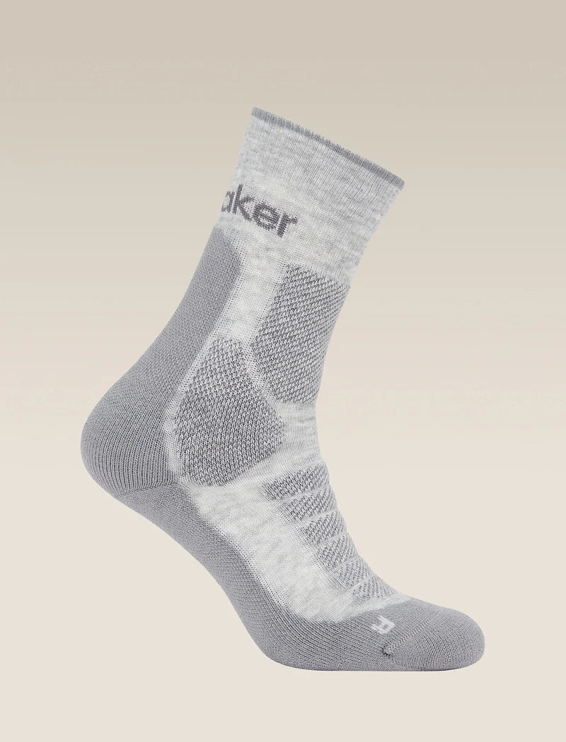 Icebreaker Mens Merino Hike+ Heavy Crew Blizzard Hthr Alloy