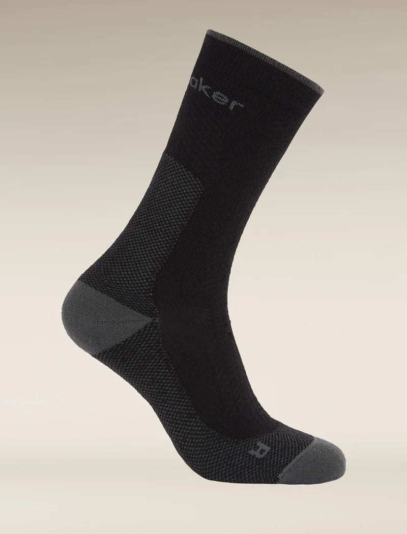 Icebreaker Mens Merino Hike+ Ultralight Crew BLACK OBSIDIAN