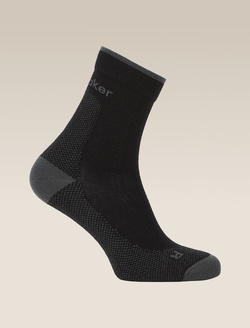 Icebreaker Mens Merino Hike+ Ultralight Quarter BLACK OBSIDIAN