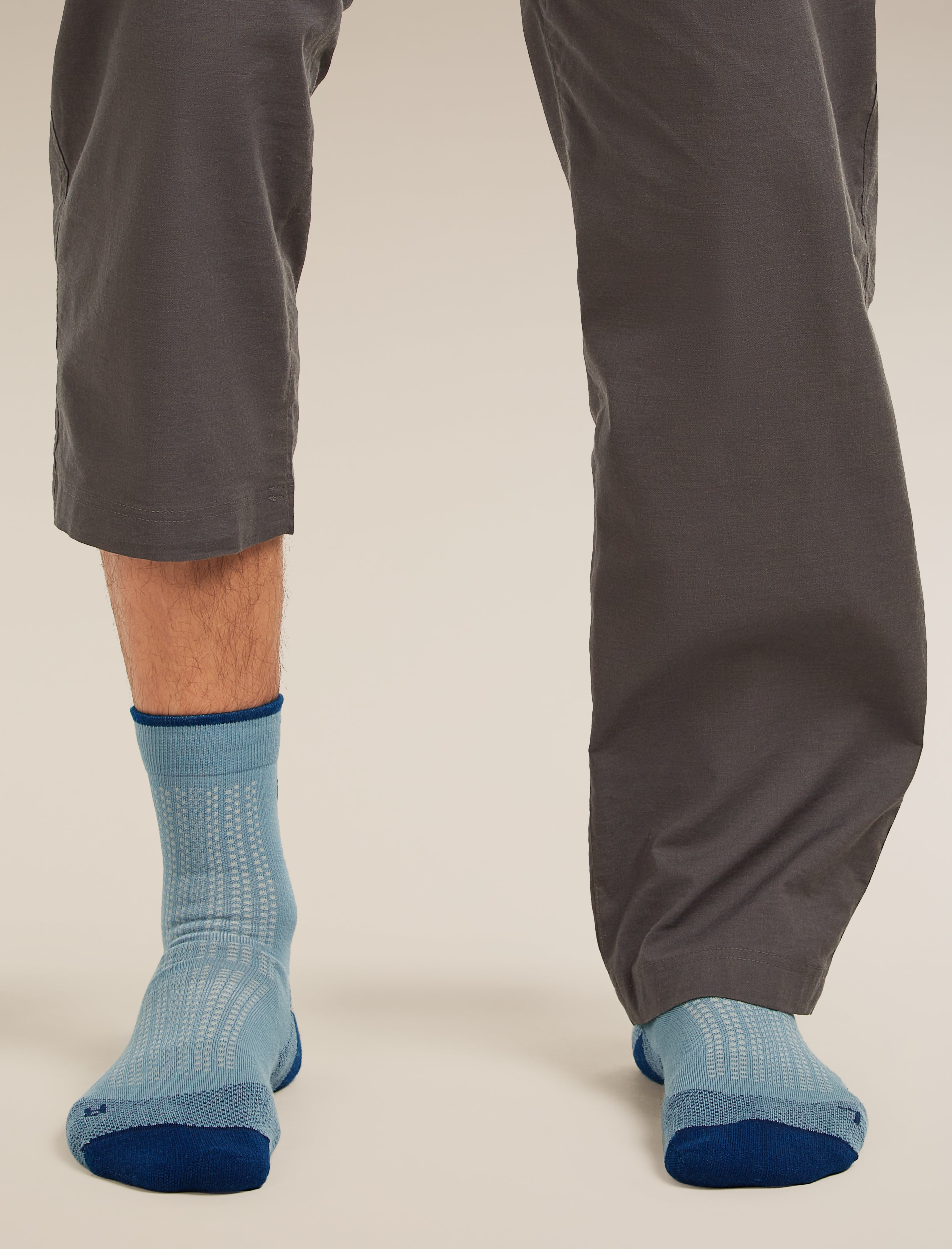 Icebreaker Mens Merino Hike+ Ultralight Quarter Small Flint Blue Atlantis