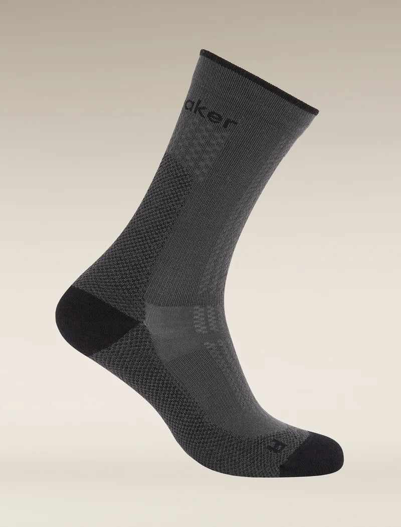 Icebreaker Womens Merino Hike+ Ultralight Crew OBSIDIAN BLACK