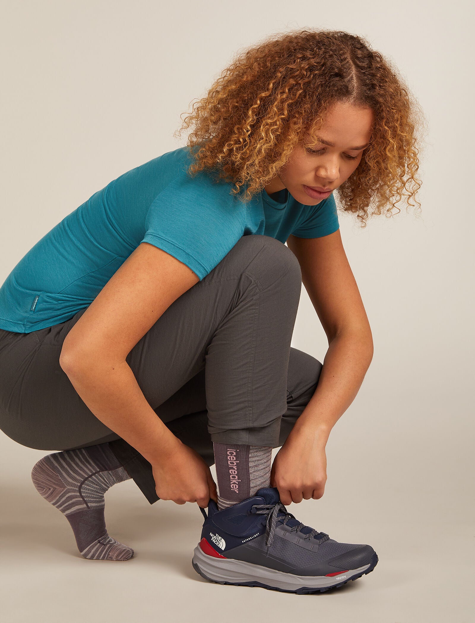 Icebreaker Womens Merino Blend Run+ Ultralight Crew Fusion Dye