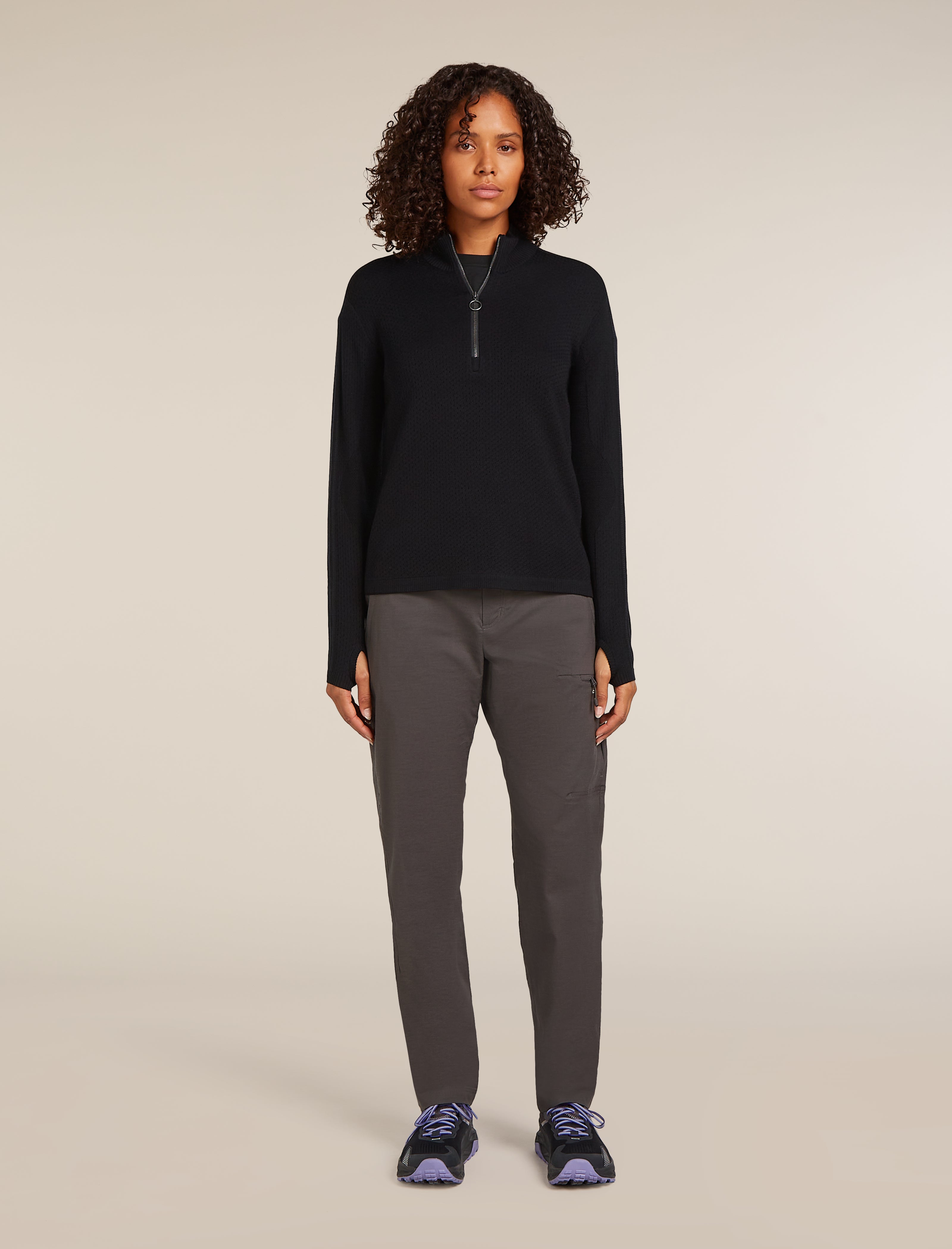 Icebreaker Womens Merino Icebreaker Anniversary Original Long Sleeve Half Zip