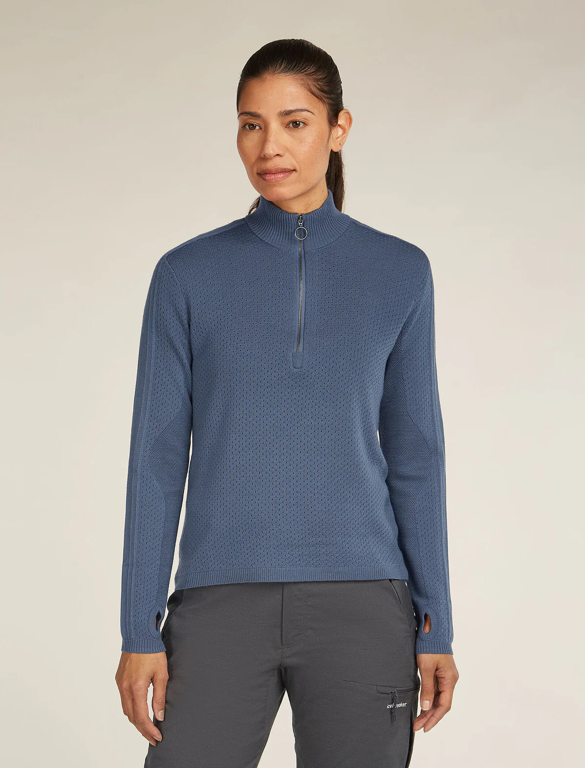 Icebreaker Womens Merino Icebreaker Anniversary Original Long Sleeve Half Zip DAWN