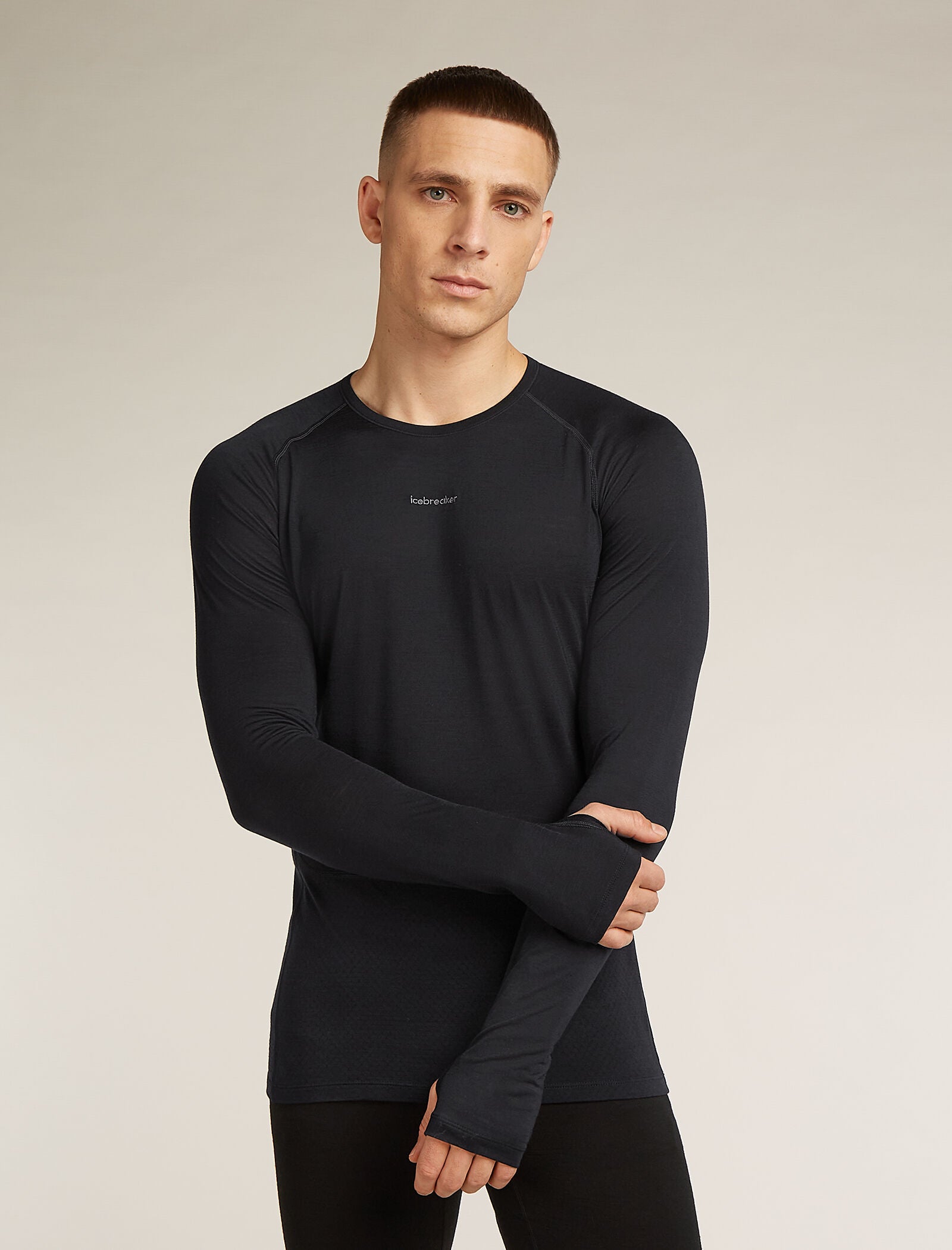 Icebreaker Mens Merino Blend 125 ZoneKnit LS Crewe