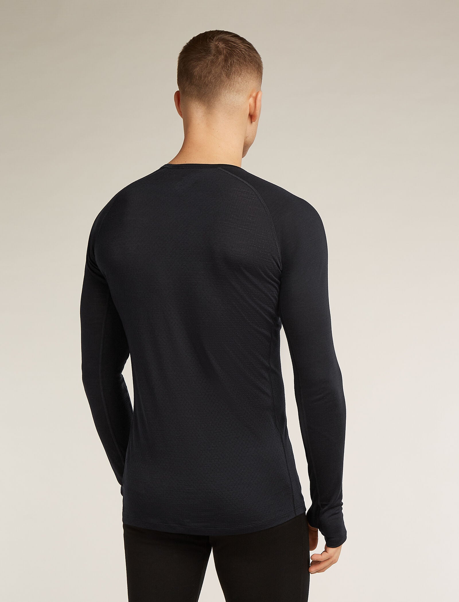 Icebreaker Mens Merino Blend 125 ZoneKnit LS Crewe 2XL Black