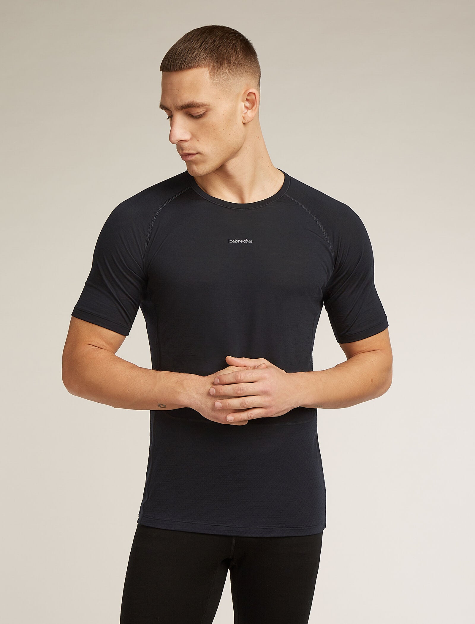 Icebreaker Mens Merino Blend 125 ZoneKnit SS Crewe