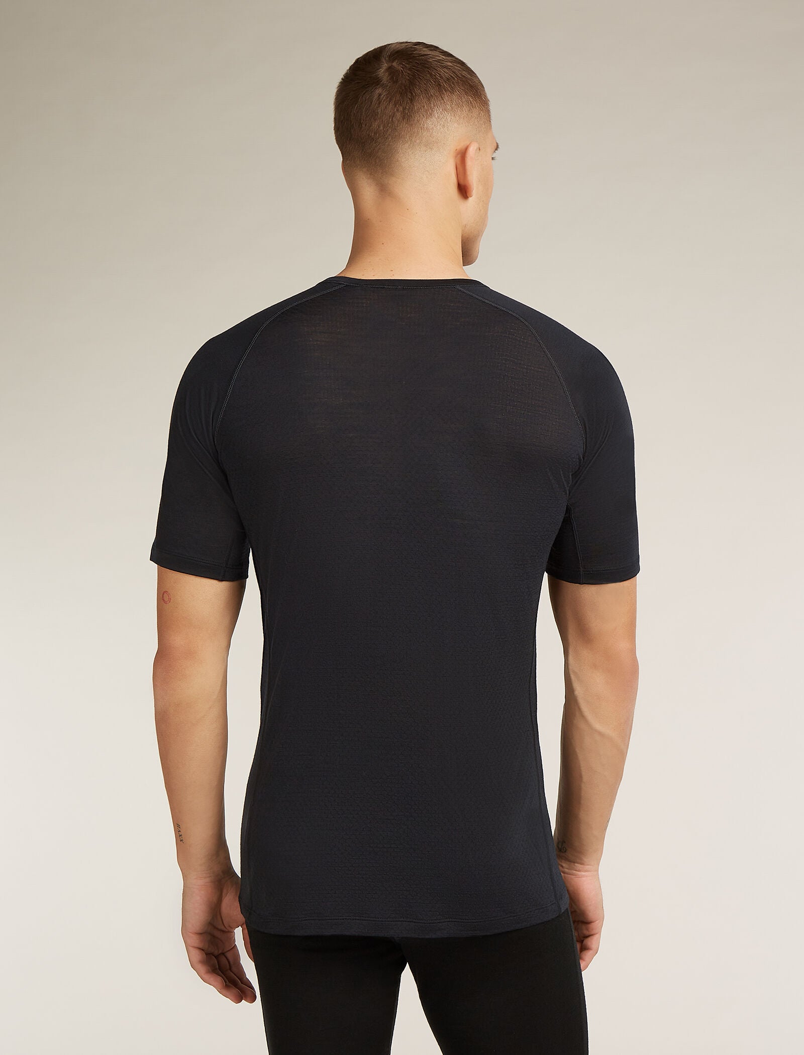 Icebreaker Mens Merino Blend 125 ZoneKnit SS Crewe 2XL Black