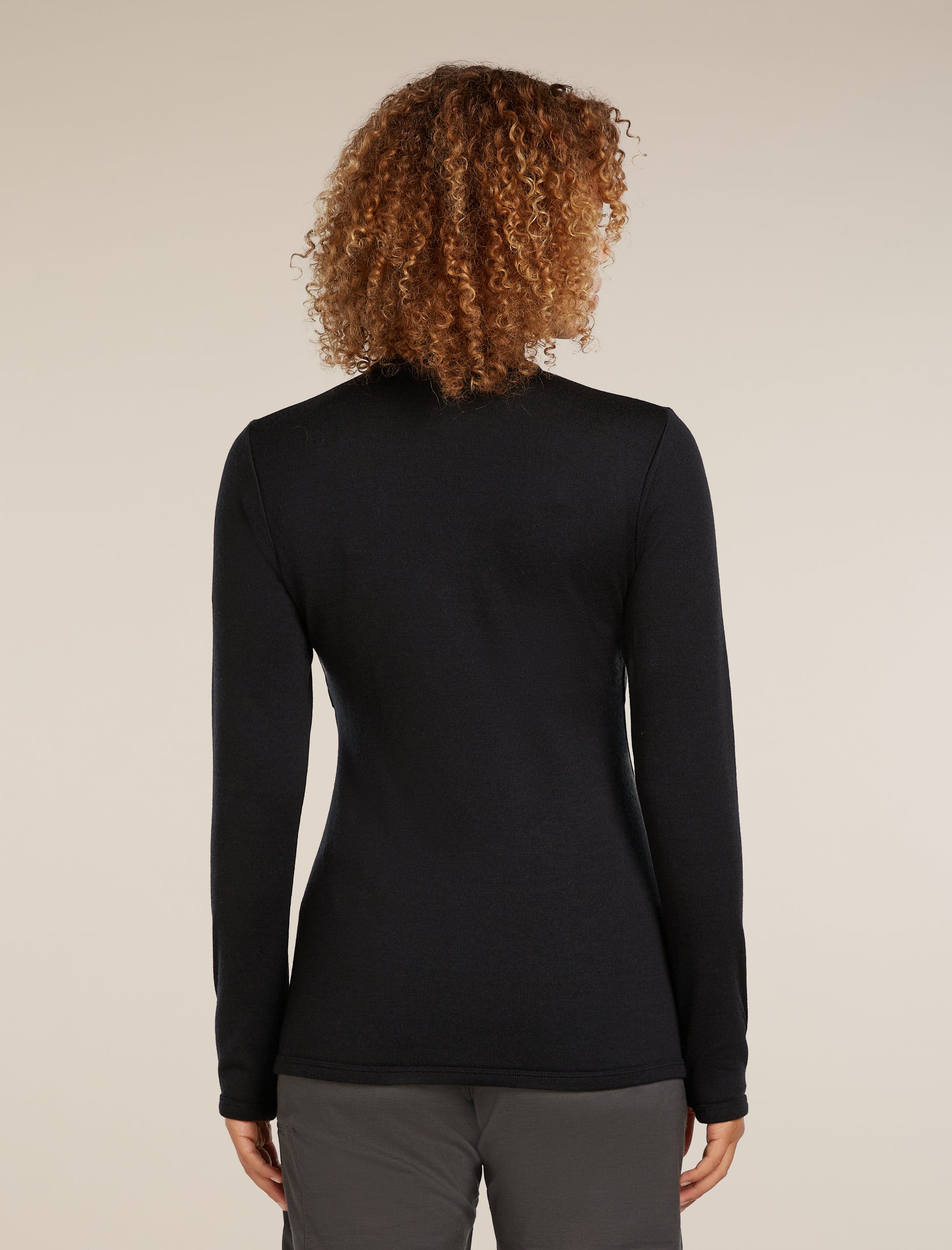 Icebreaker Womens Merino 300 Original LS Half Zip Large Black