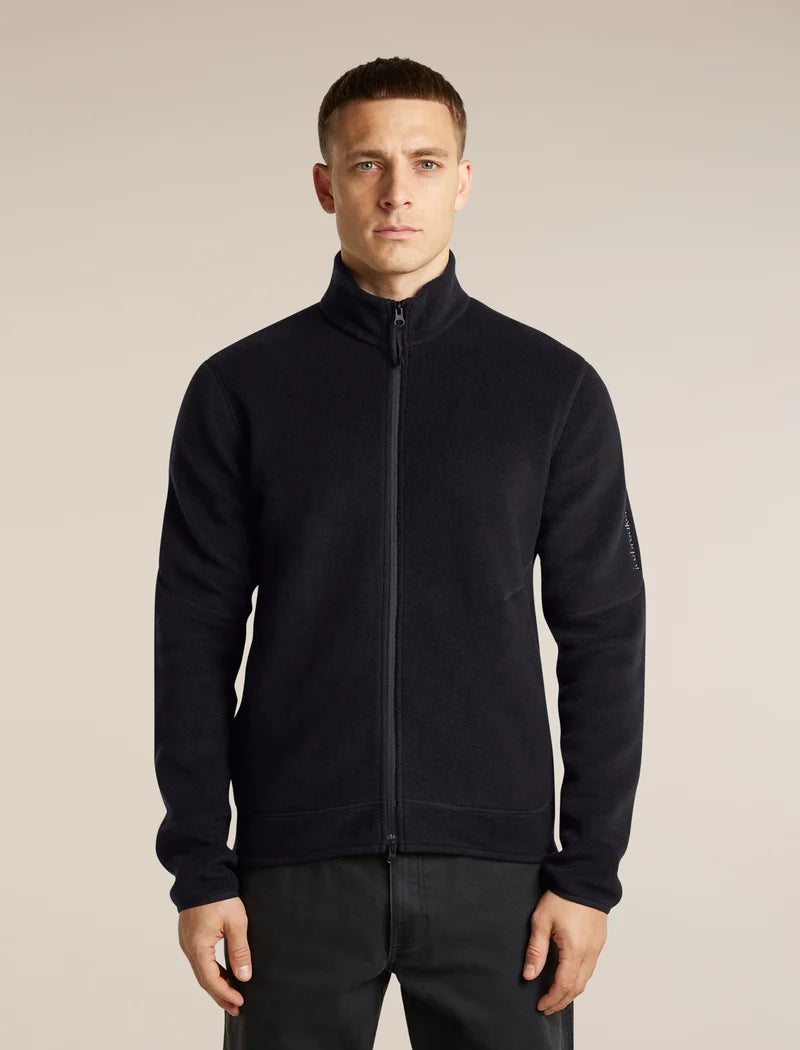 Icebreaker Mens Merino Blend 800 RealFleece Classic Pile LS Zip Black