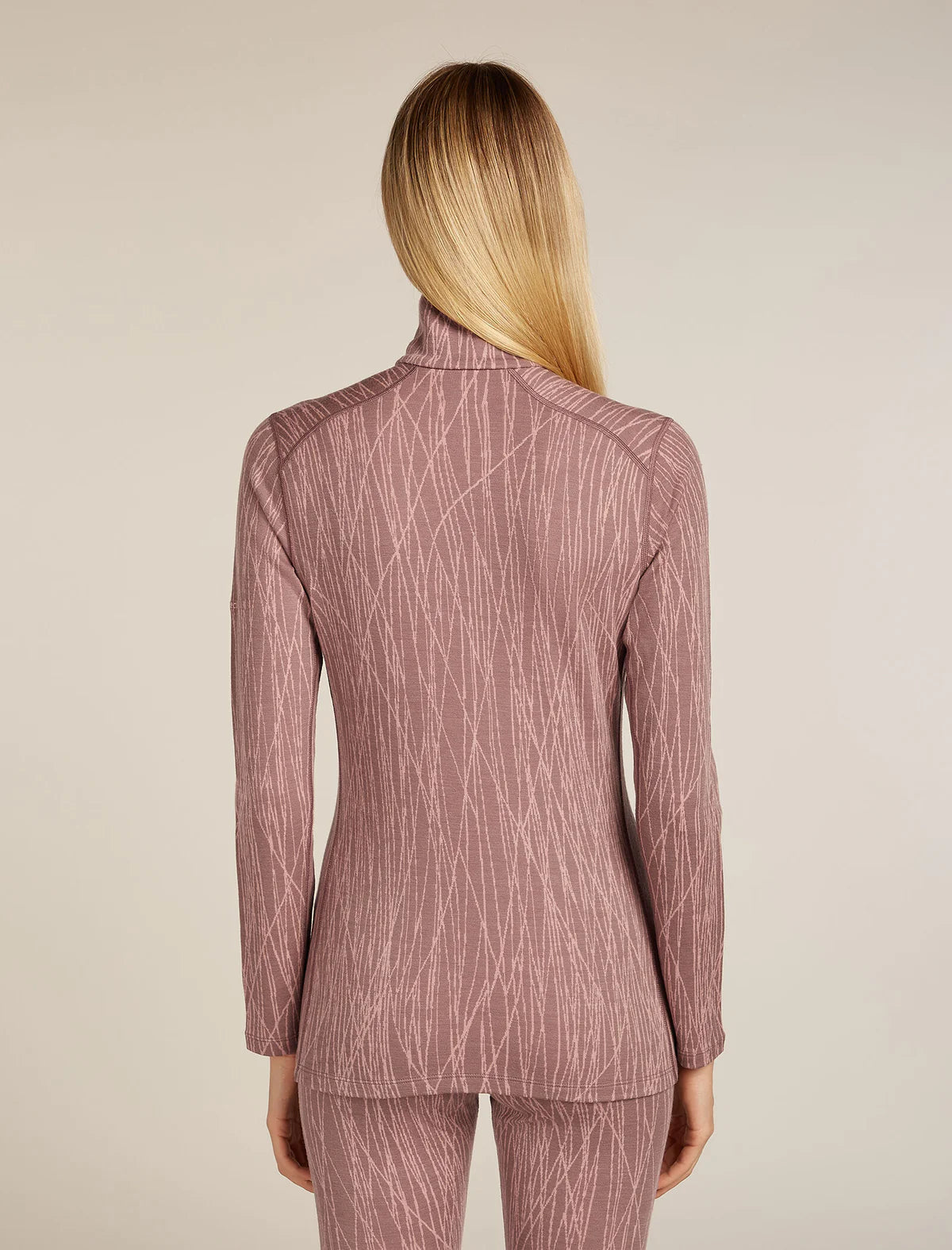 Icebreaker Womens Merino 260 Tech Vertex LS Half Zip Delta Lines AOP