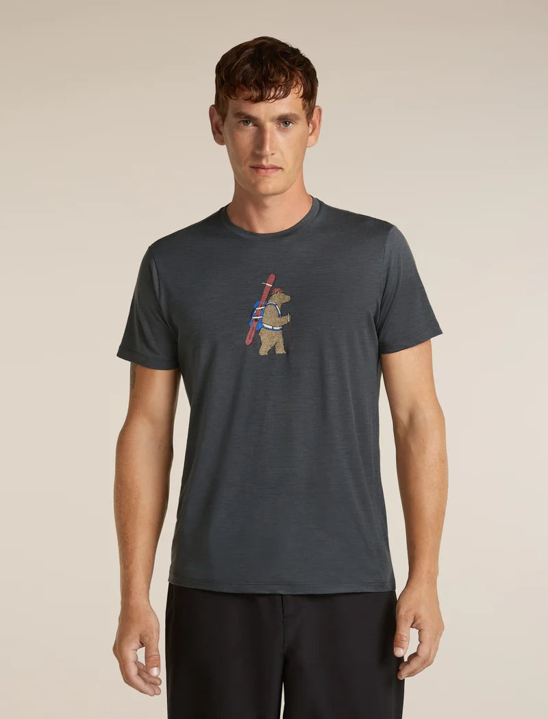 Icebreaker Mens 150 Tech Lite SS Tee Bear Tour Obsidian