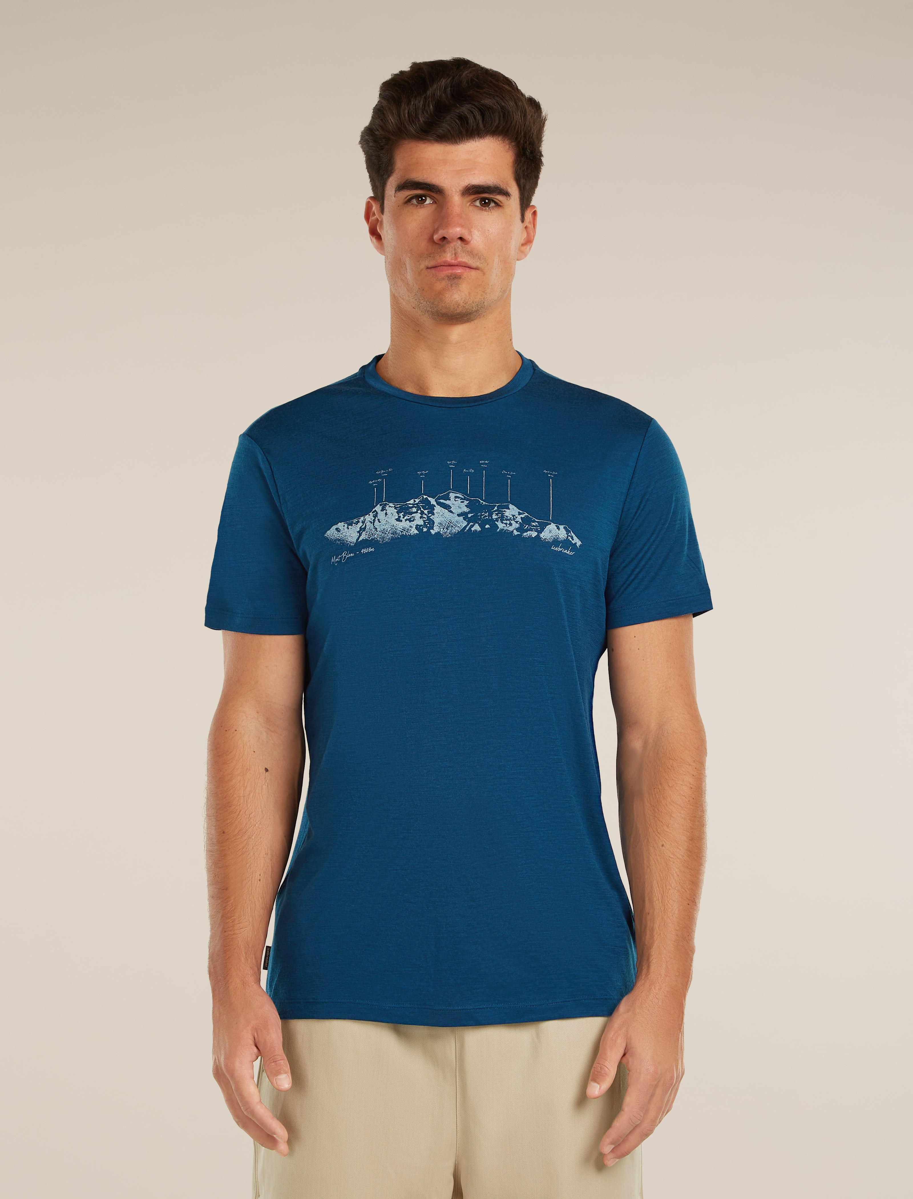 Icebreaker Mens Merino 150 Tech Lite SS Tee The Peaks Atlantis