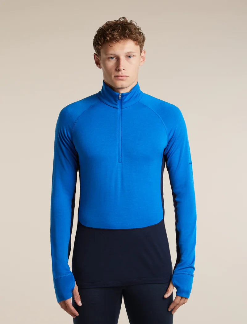 Icebreaker Mens Merino 260 ZoneKnit LS Half Zip Midnight Navy Lazurite Cb