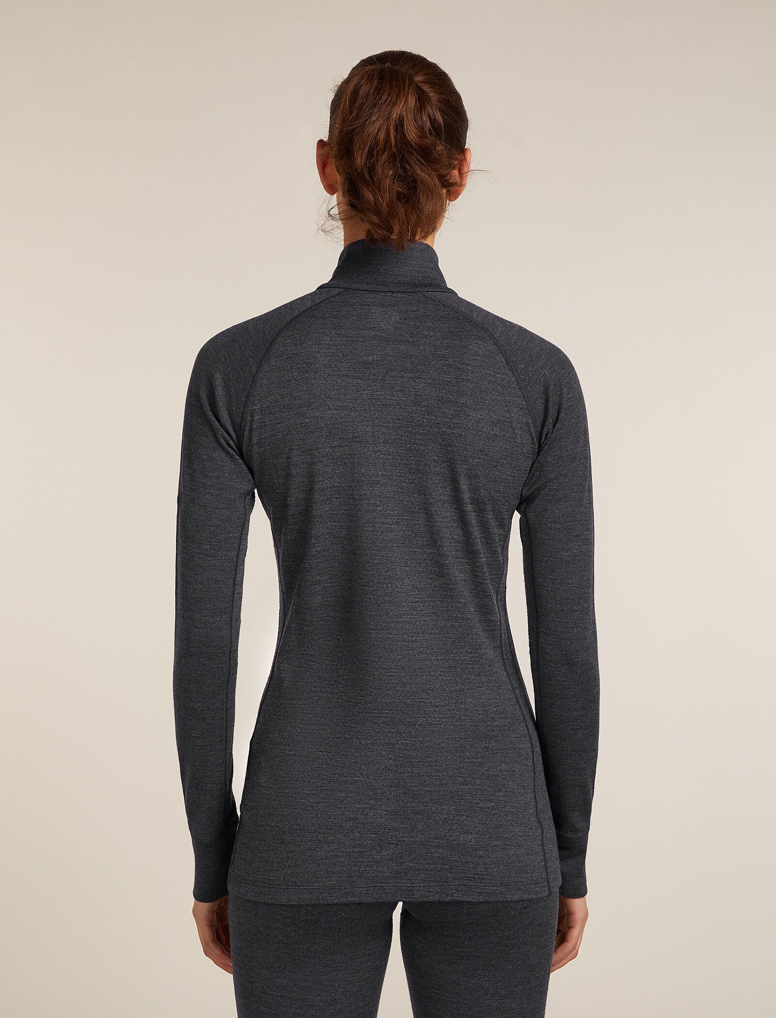 Icebreaker Womens Merino 260 ZoneKnit LS Half Zip Large Jet Hthr
