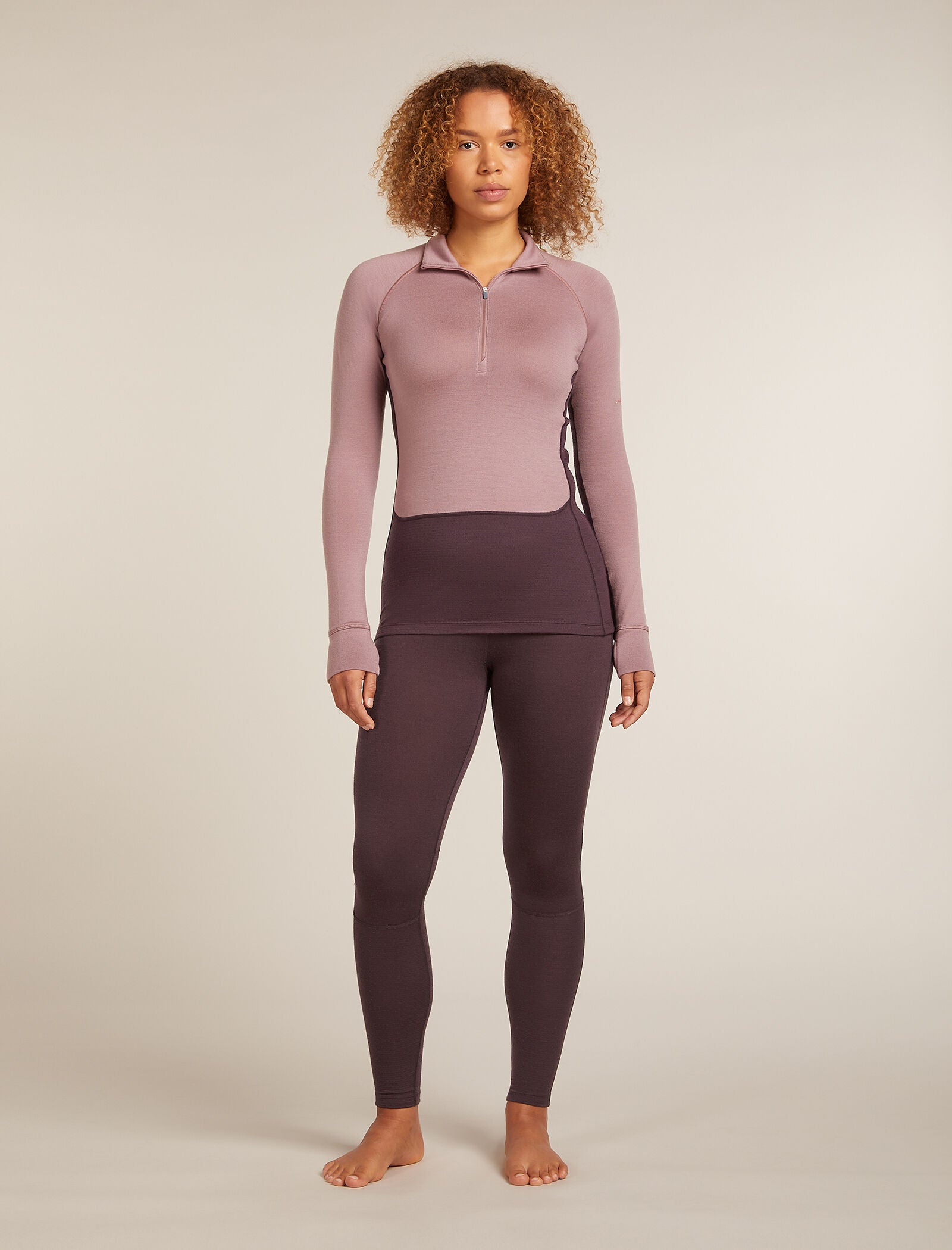 Icebreaker Womens Merino 260 ZoneKnit LS Half Zip Small Jet Hthr
