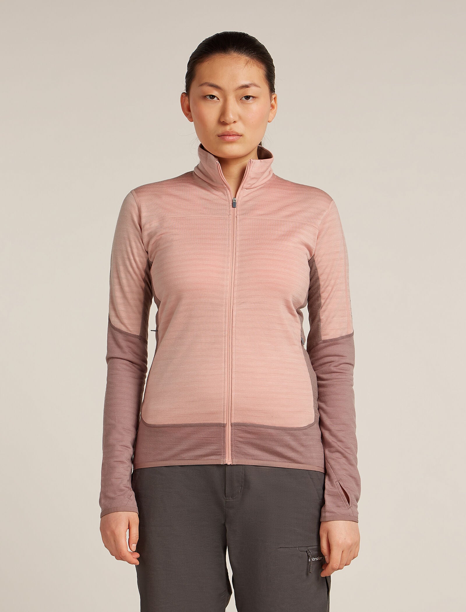 Icebreaker Womens Merino Blend 300 RealFleece Descender LS Zip